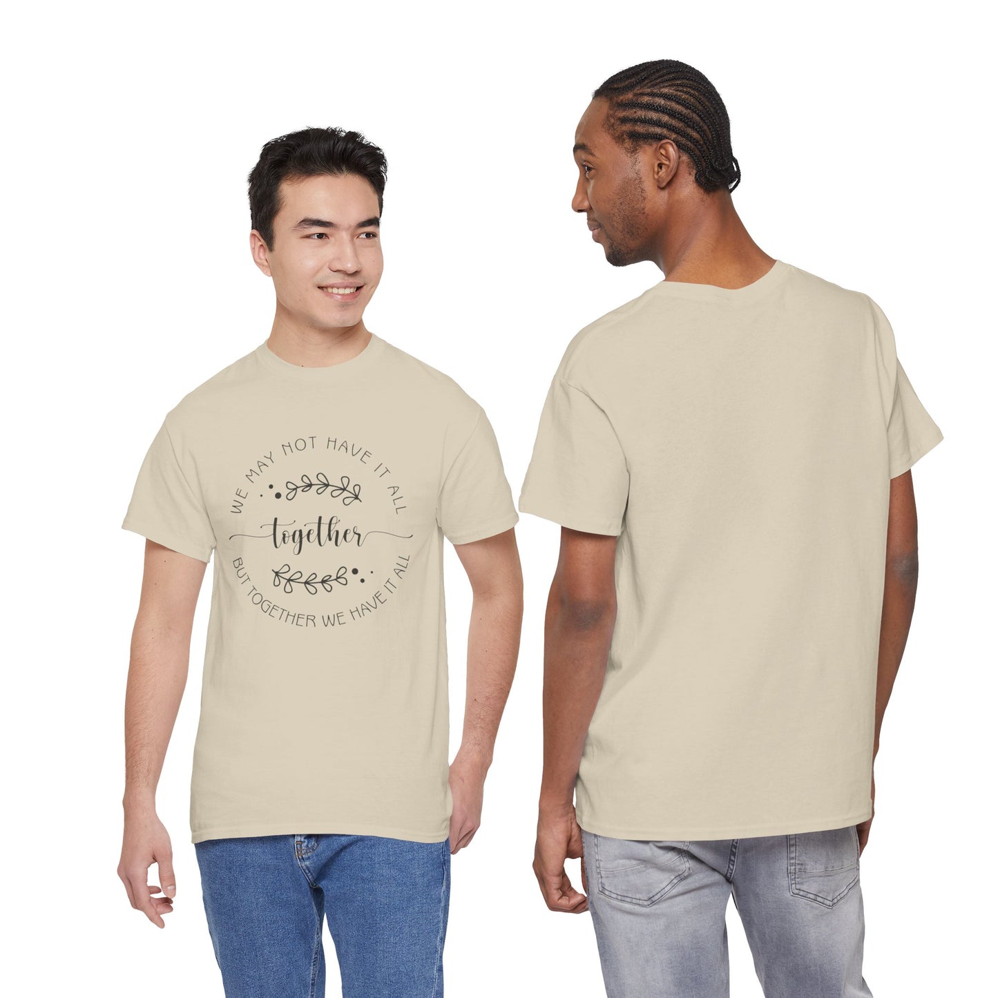 Together Floral Circle Tee  "Together" Inspirational Family Unity Shirt
