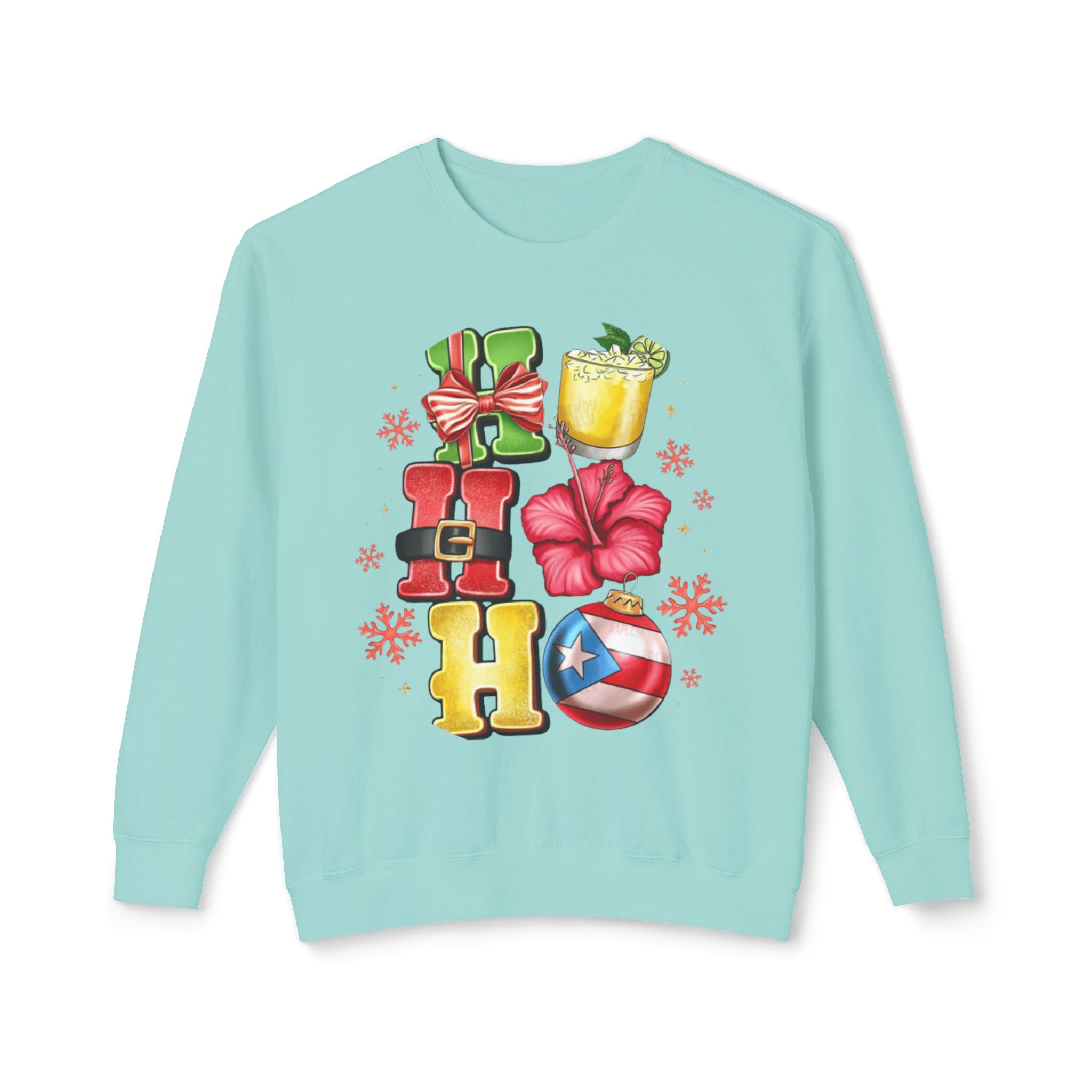 Puerto Rican culture gift Puerto Rico Aloha Holiday Crewneck Sweatshirt