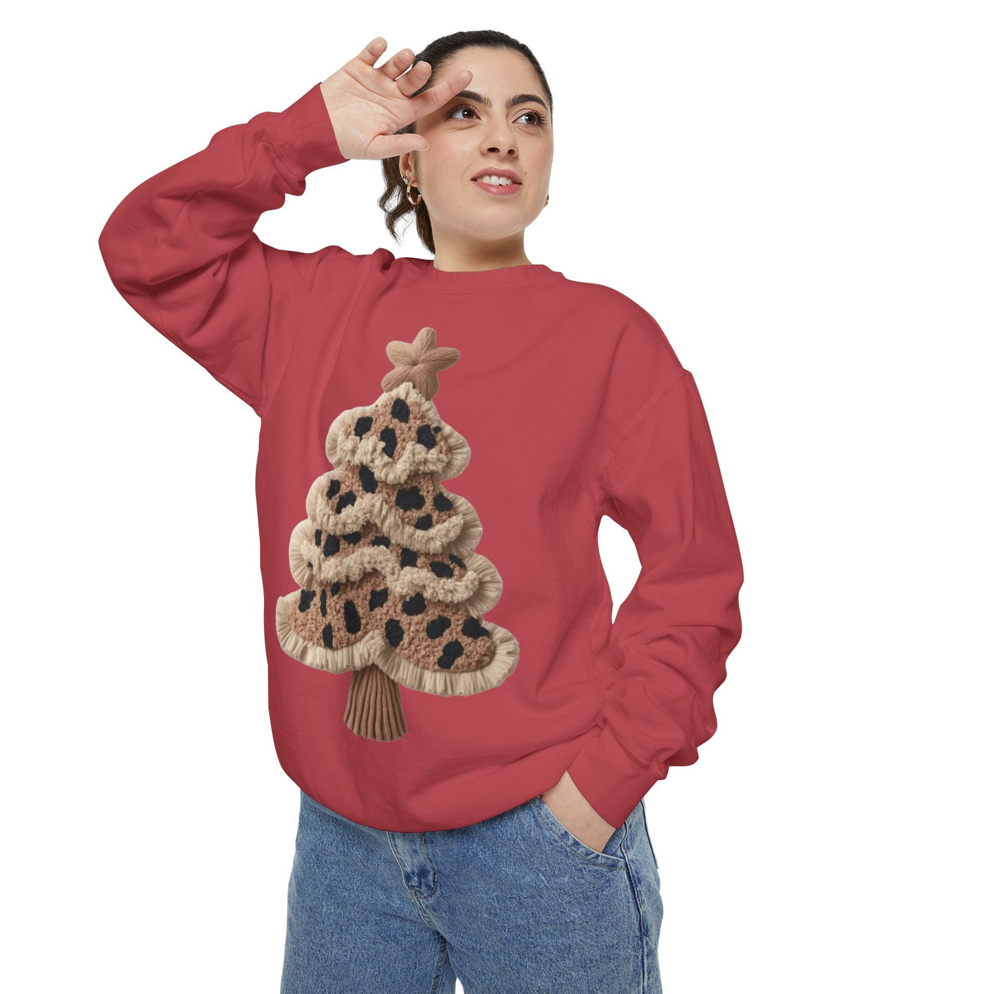 Leopard Knit Christmas Tree Sweatshirt unique festive designs and joyful