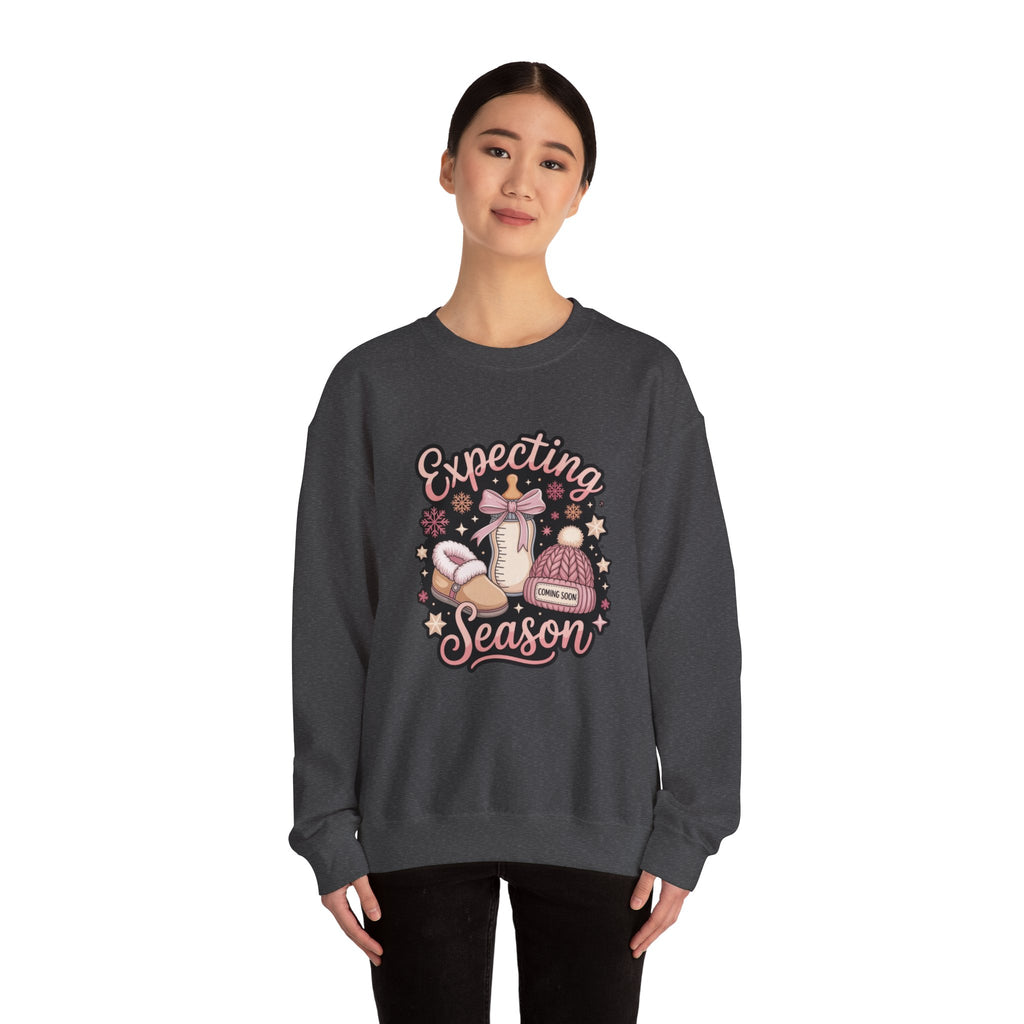 Expecting Season Sweatshirt  Cute Pregnancy Announcement Pullover Cartoon Christmas T-shirts and Sweaters