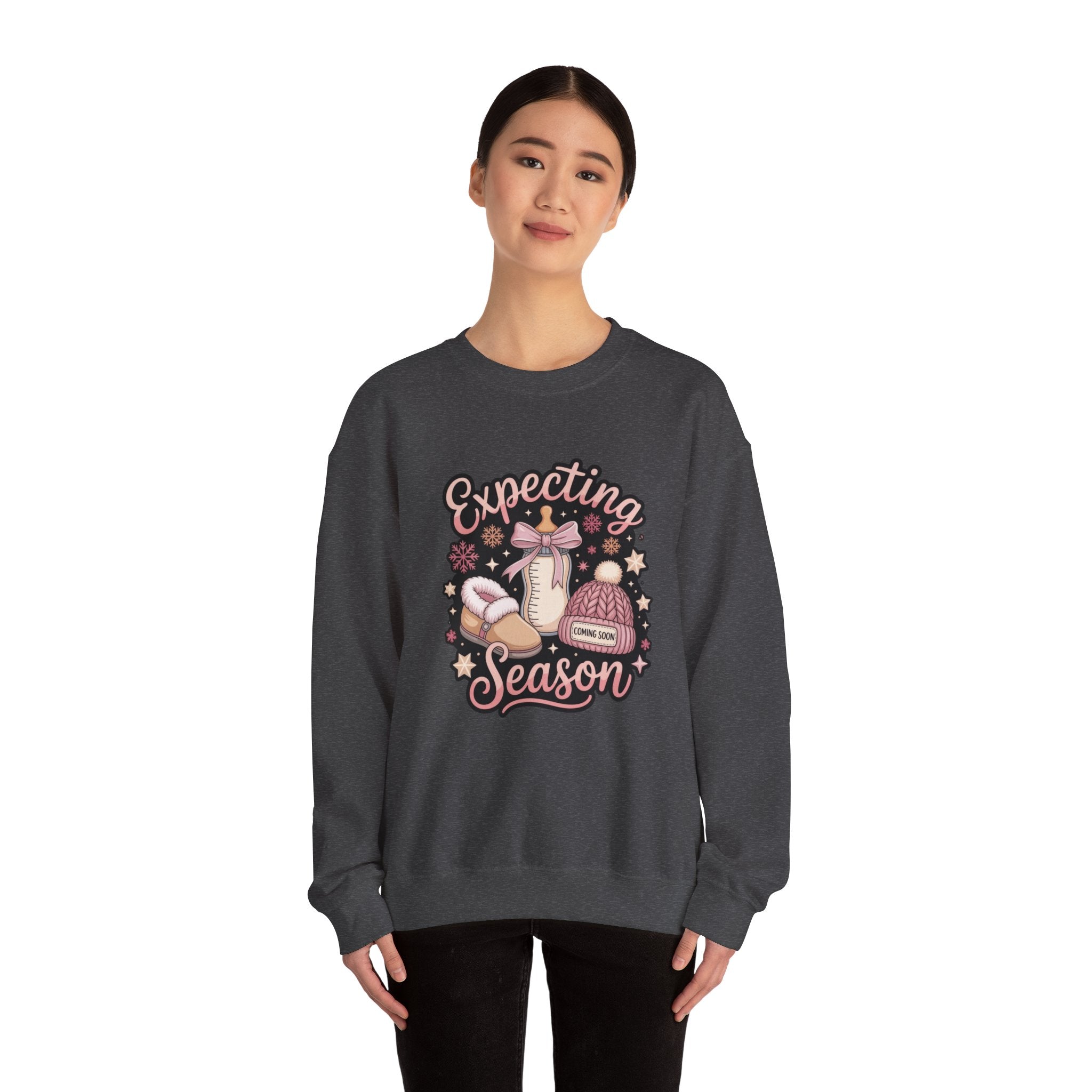 Expecting Season Sweatshirt  Cute Pregnancy Announcement Pullover Cartoon Christmas T-shirts and Sweaters