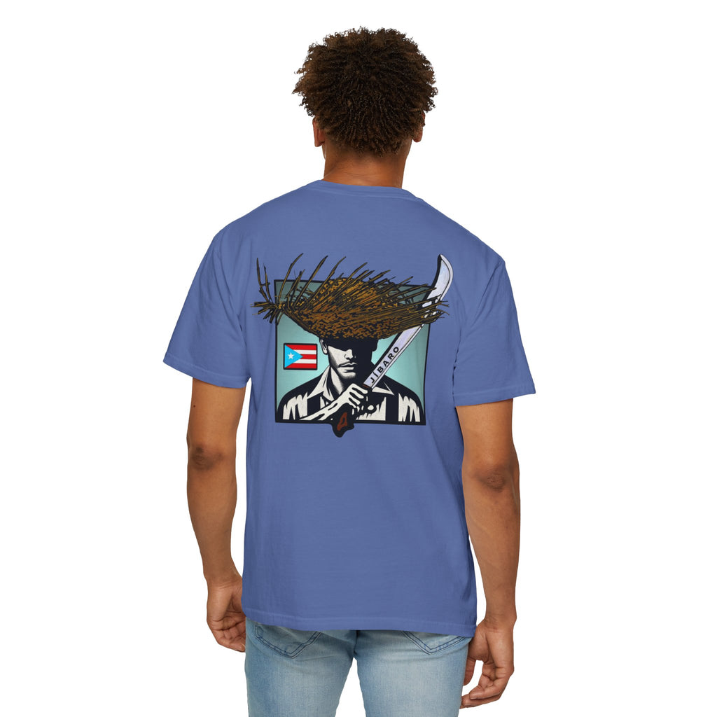 T-Shirt  "Jíbaro" Puerto Rican Heritage Tee (Back Machete  Sombrero de Paja Design) Puerto Rico’s Navidades