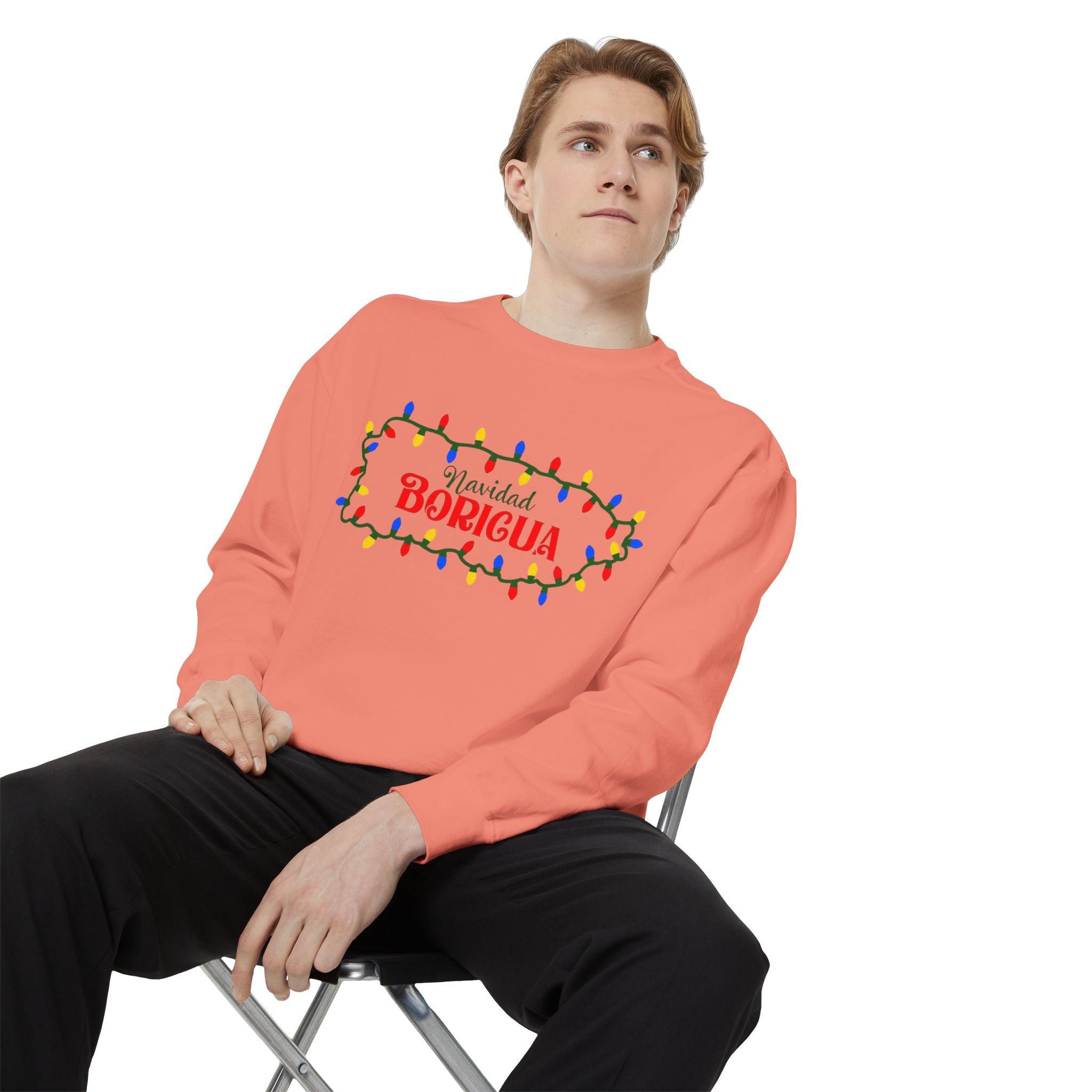 Navidad Boricua Sweatshirt — Puerto Rican Holiday Sweater with Christmas Lights