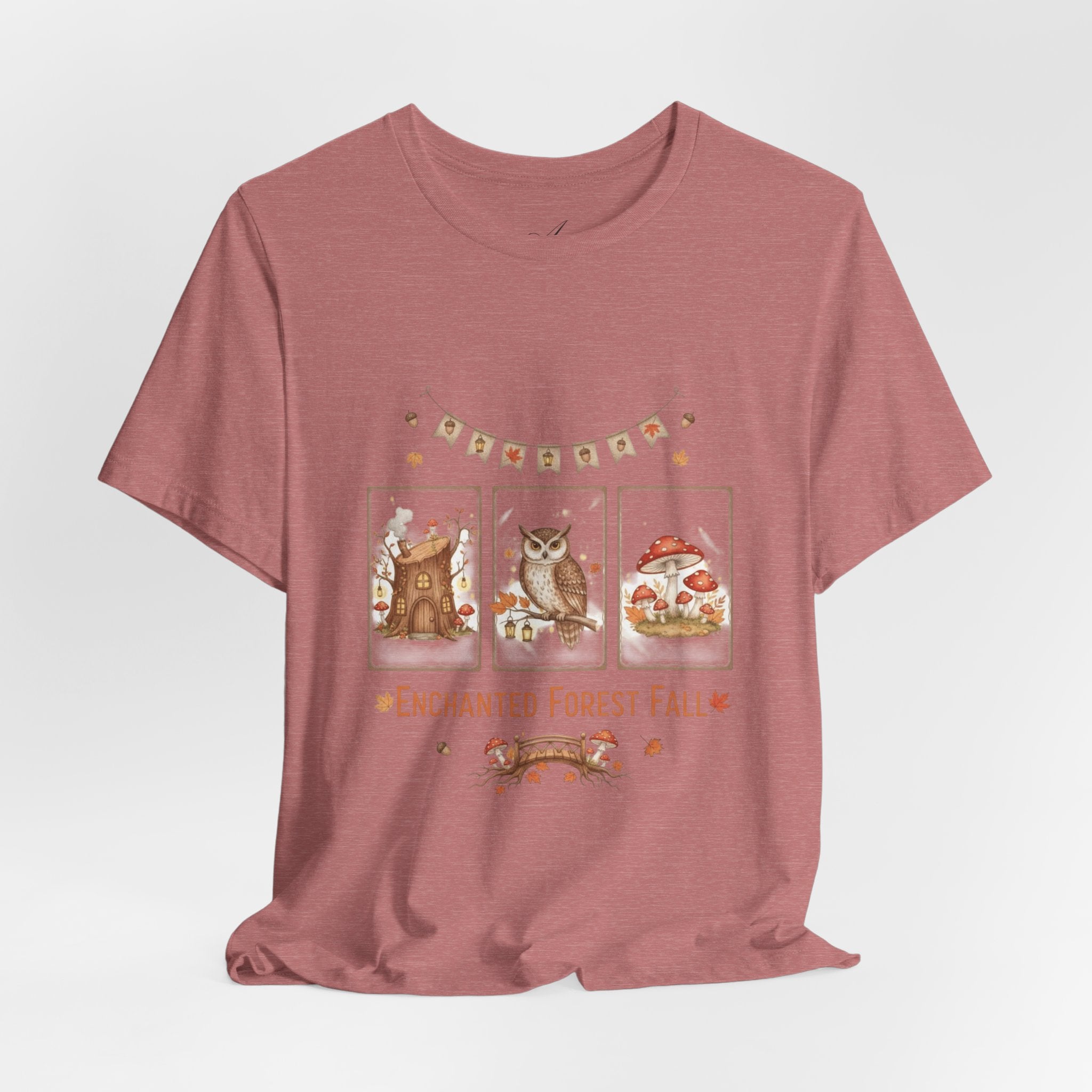 Enchanted Forest Fall Tee, Cute Owl Shirt, Autumn Graphic Tee, Nature Lover Gift, Cozy Fall Apparel, Wildlife T-Shirt, Unisex Fall Top