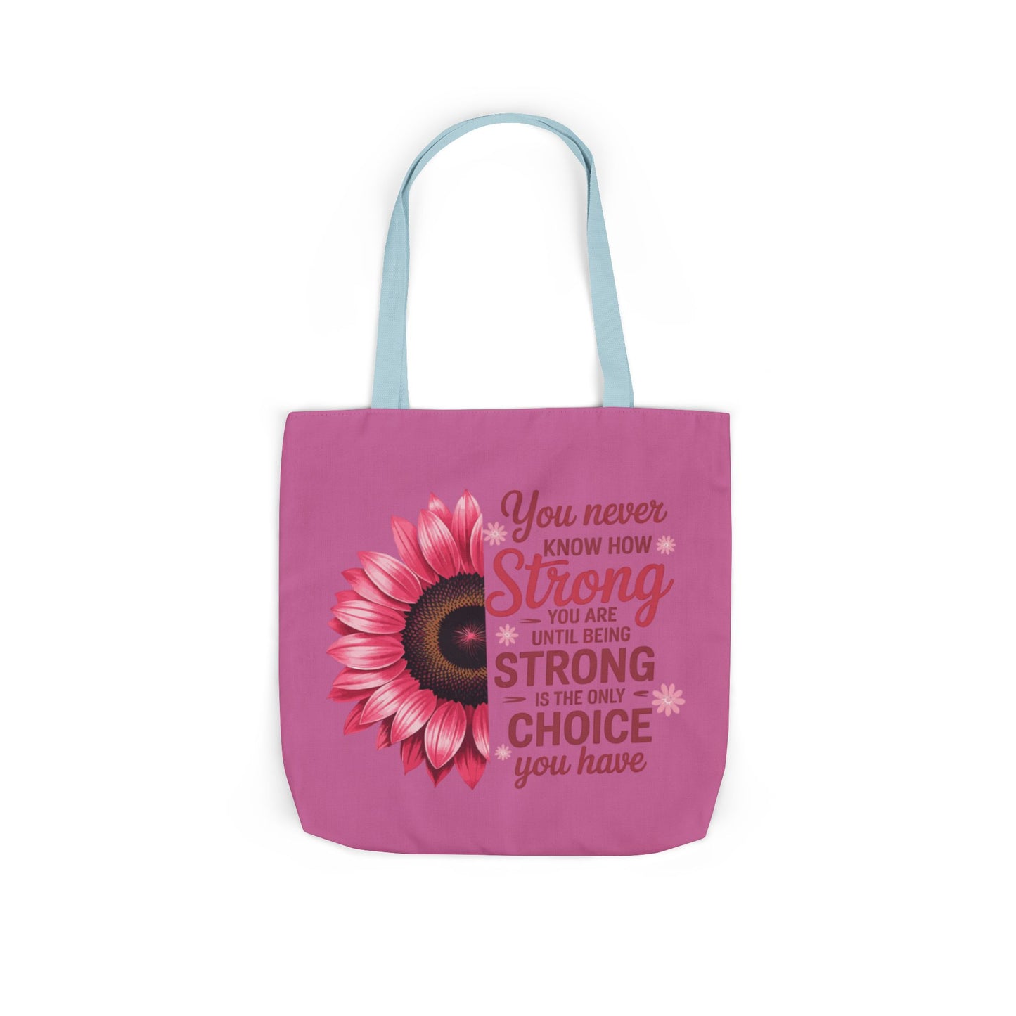 Cancer Survivor Hope Collection Inspirational Canvas Tote Bag with Floral Design