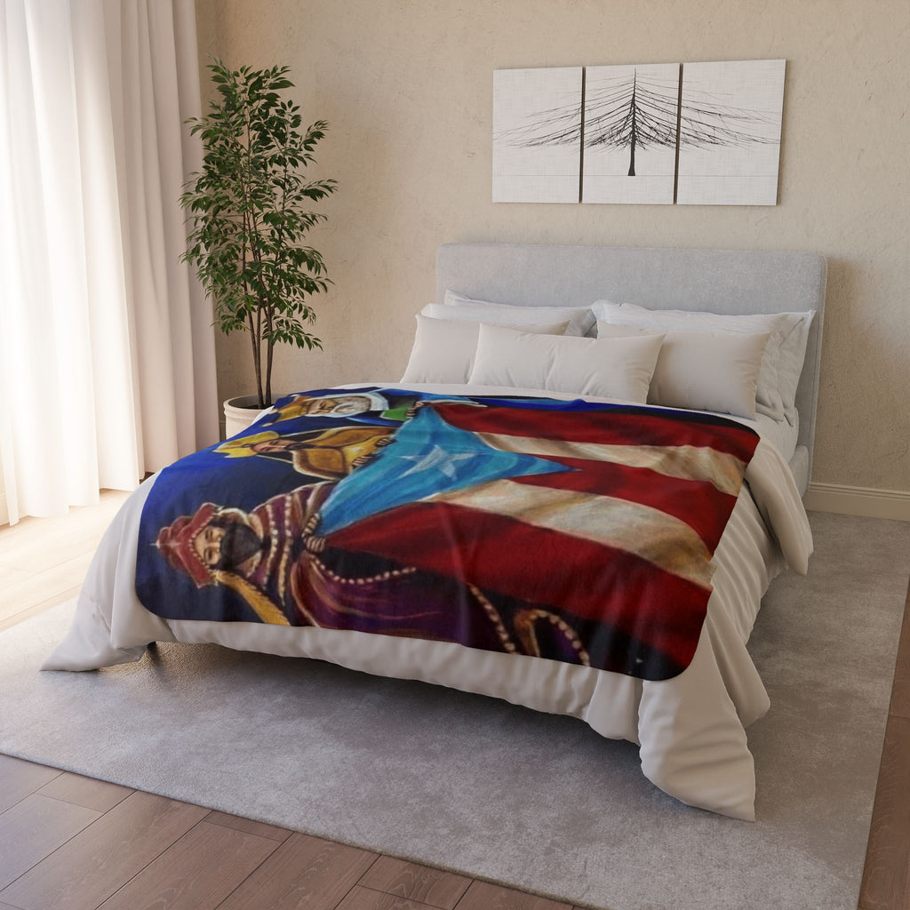 Puerto Rican Flag Three Kings Fleece Sherpa Blanket Colección Navidades Puerto Rico – Nueva Colección de Navidad!
