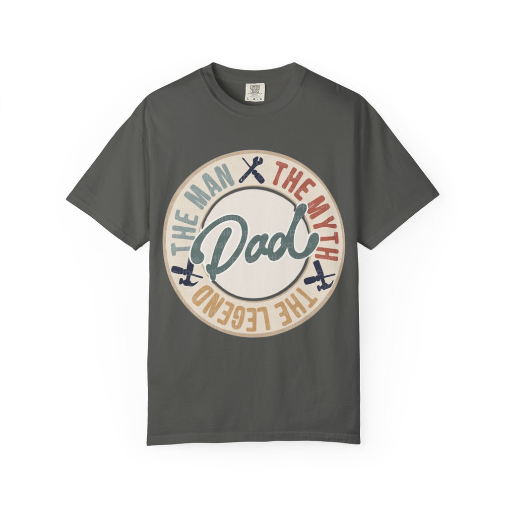 Dad Retro Badge T-Shirt — “Dad: The Man, The Myth, The Legend” Father’s Day Tee