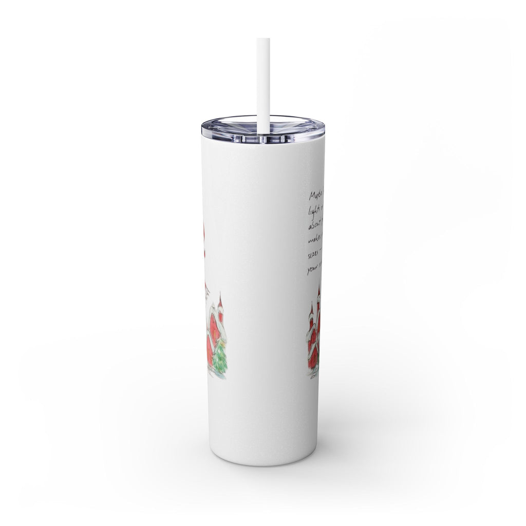 Grinch Christmas Skinny Tumbler with Straw — Dr. Seuss Holiday Quote Design, 20oz Christmas Mugs Collection