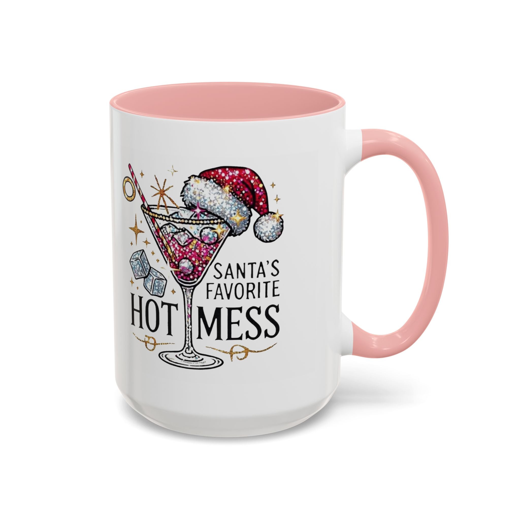 Accent Coffee Mug - "Santa's Favorite Hot Mess" Holiday Cocktail Mug (11/15 oz)