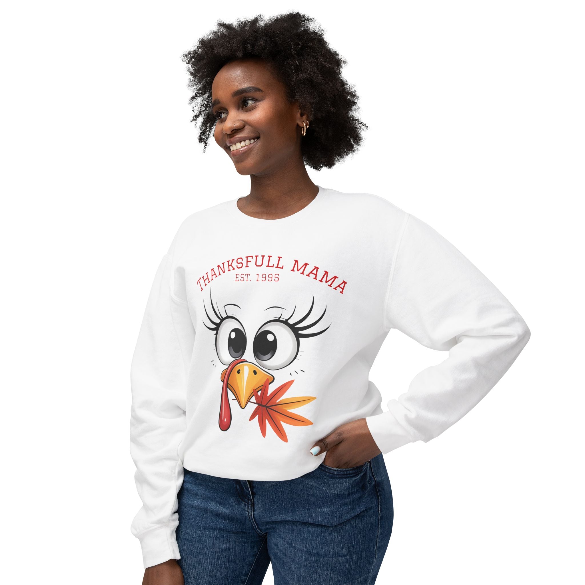 Thanksgiving Mama Sweatshirt  Cute Turkey Face "Thanksgfull Mama" Fall Pullover Fall T-Shirts and Sweatshirts Collection