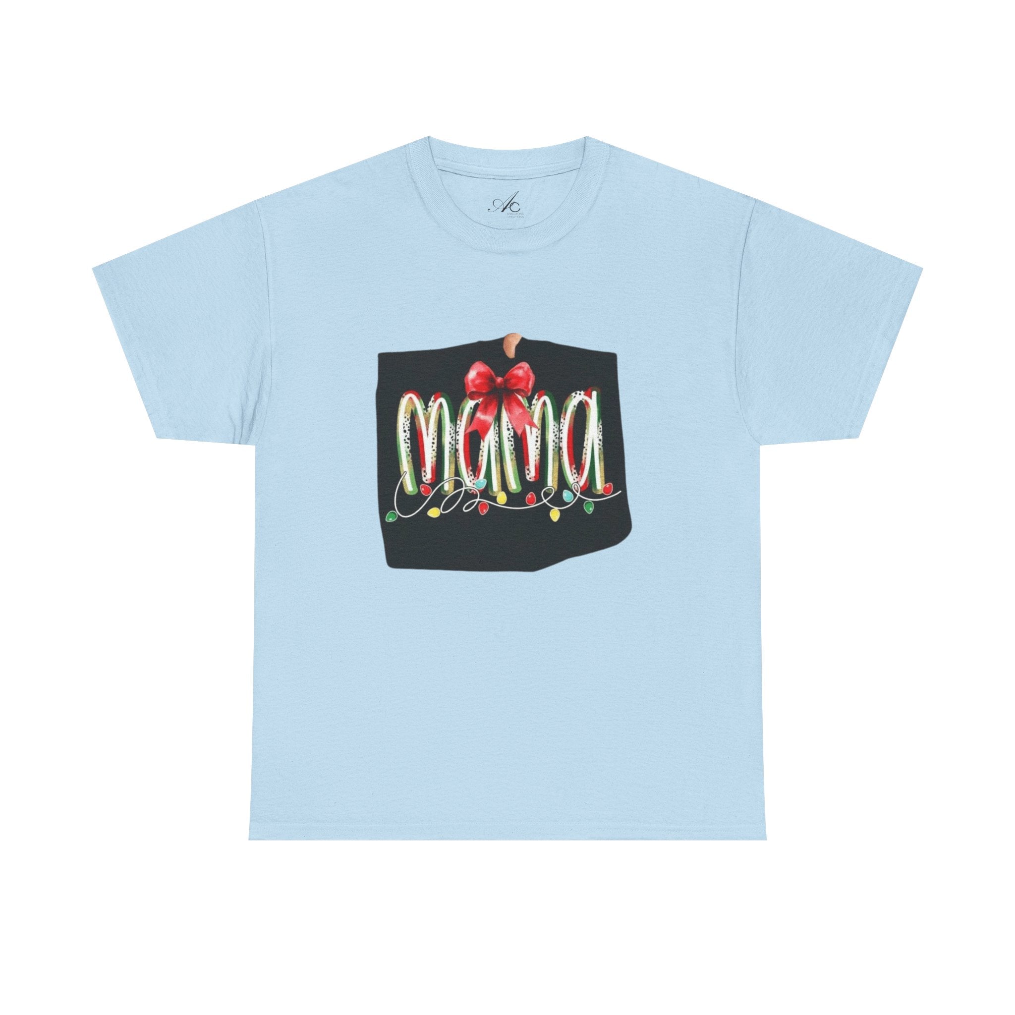 Festive Mama Tee, Cozy Holiday Shirt, Gift for Mom, Christmas T-Shirt, Unisex Cotton Tee