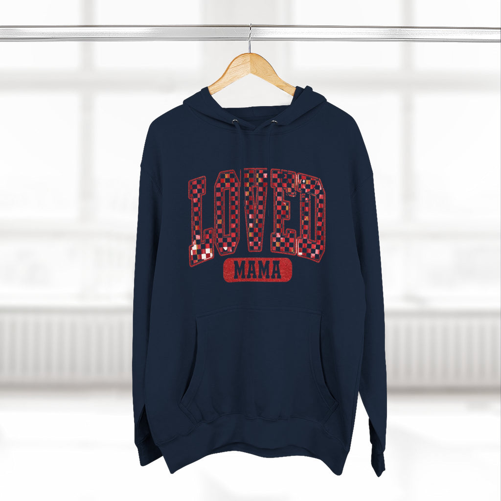 Hoodie  Loved Mama Checkerboard Graphic Hoodie