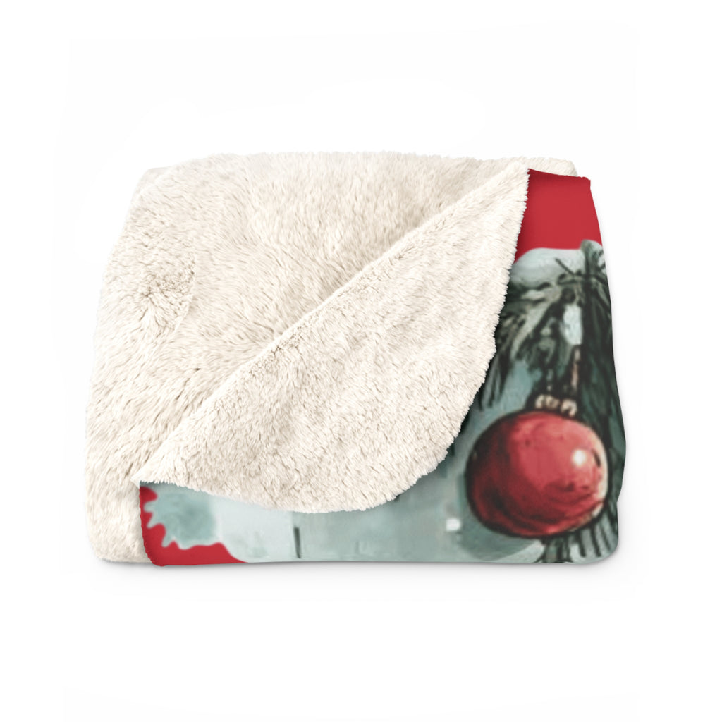 Christmas Puppy Sherpa Blanket — Cute Jack Russell Holiday Throw