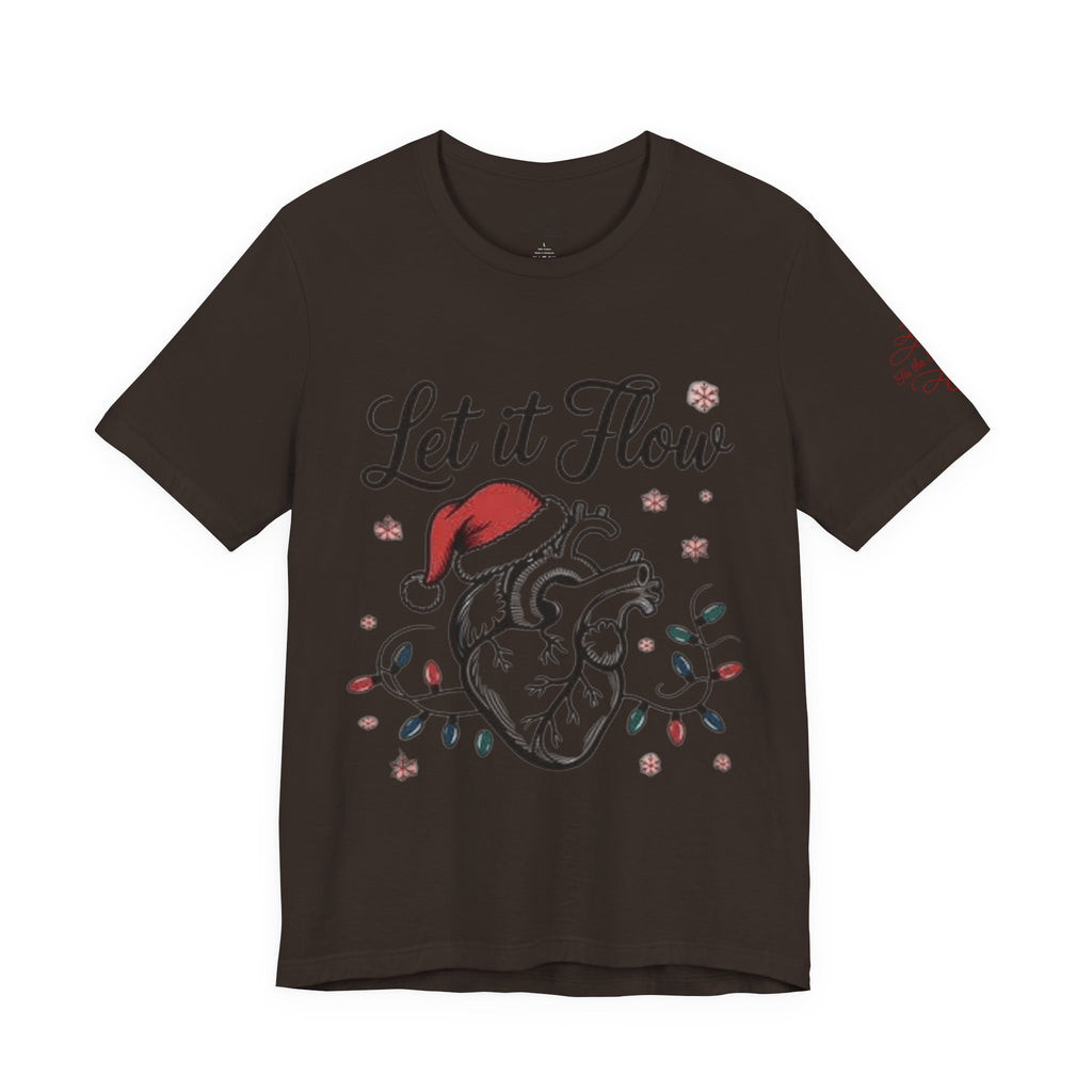 Let It Flow Heart Tee  Christmas Anatomical Heart Shirt