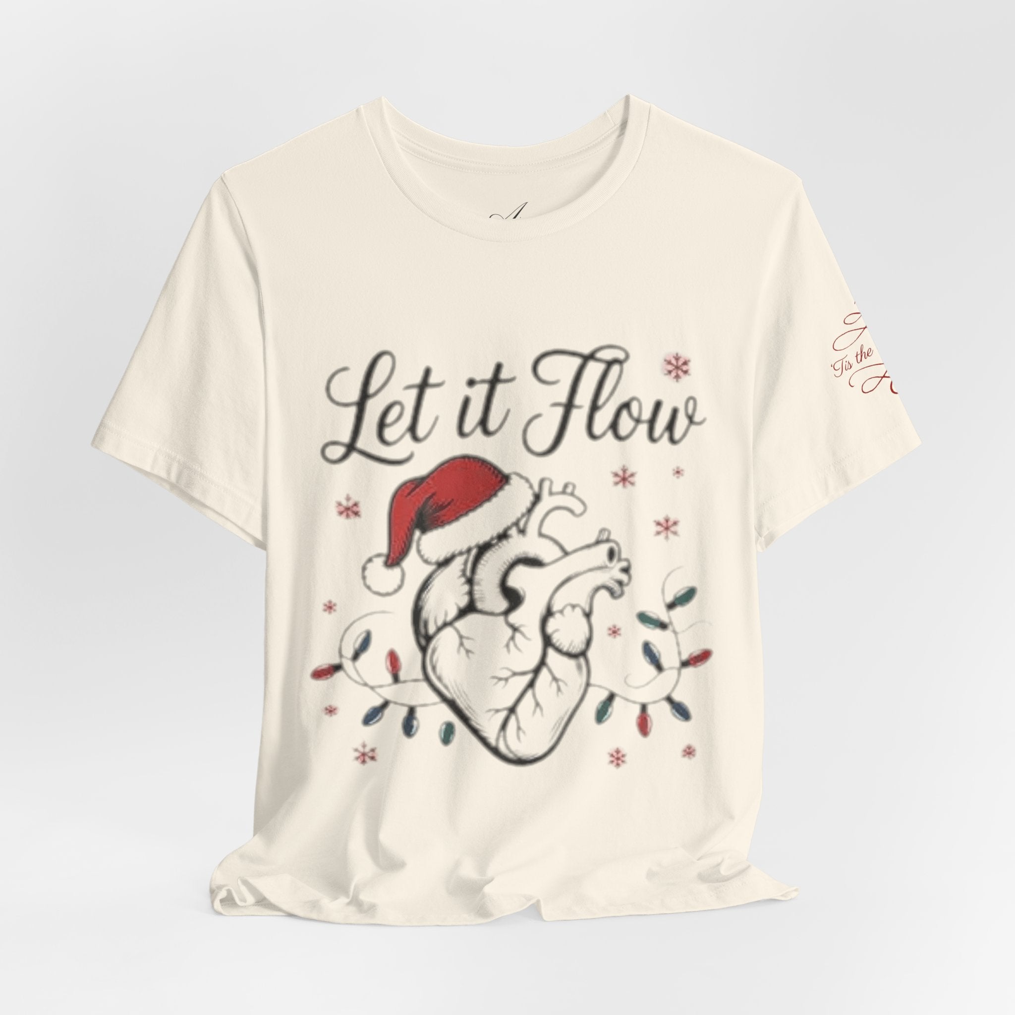 Let It Flow Heart Tee  Christmas Anatomical Heart Shirt