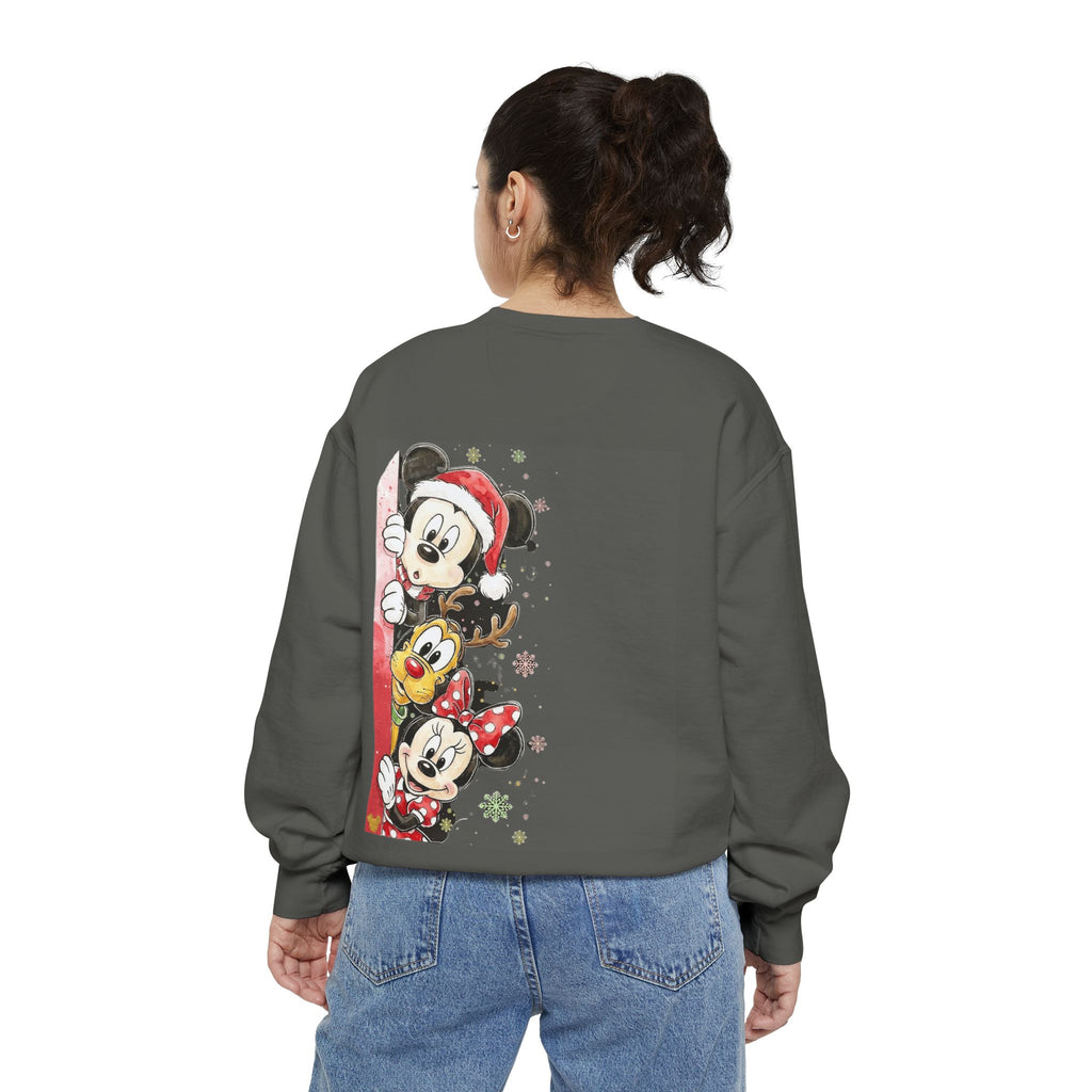 Christmas Disney Characters Sweatshirt  Mickey, Minnie & Pluto Holiday Crew Cartoon Christmas T-shirts and Sweaters