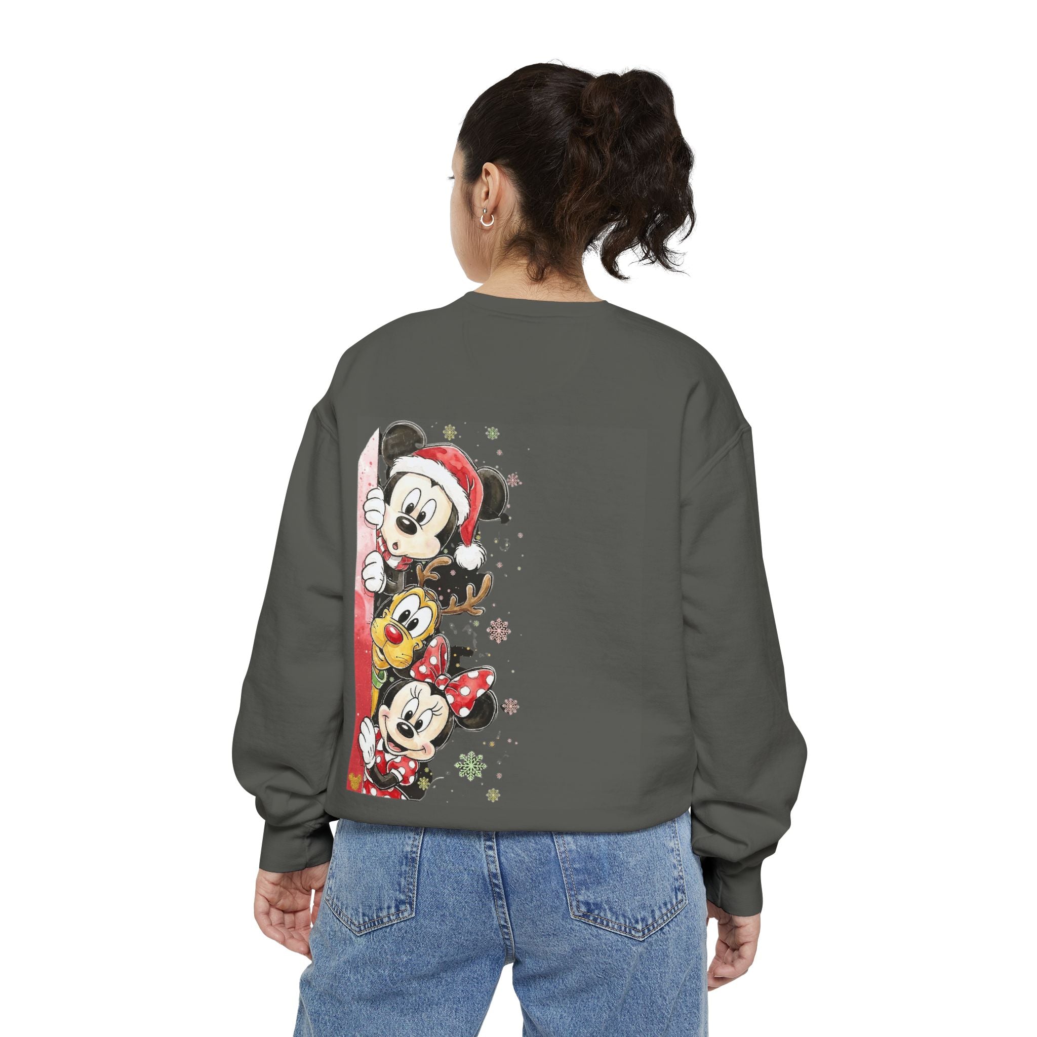 Christmas Disney Characters Sweatshirt  Mickey, Minnie & Pluto Holiday Crew Cartoon Christmas T-shirts and Sweaters
