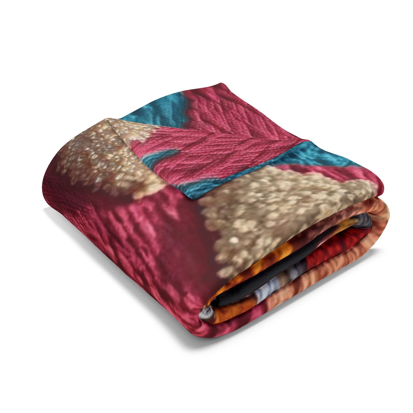 Festival Scene Fleece Blanket — Colorful Sunset Carnival Throw