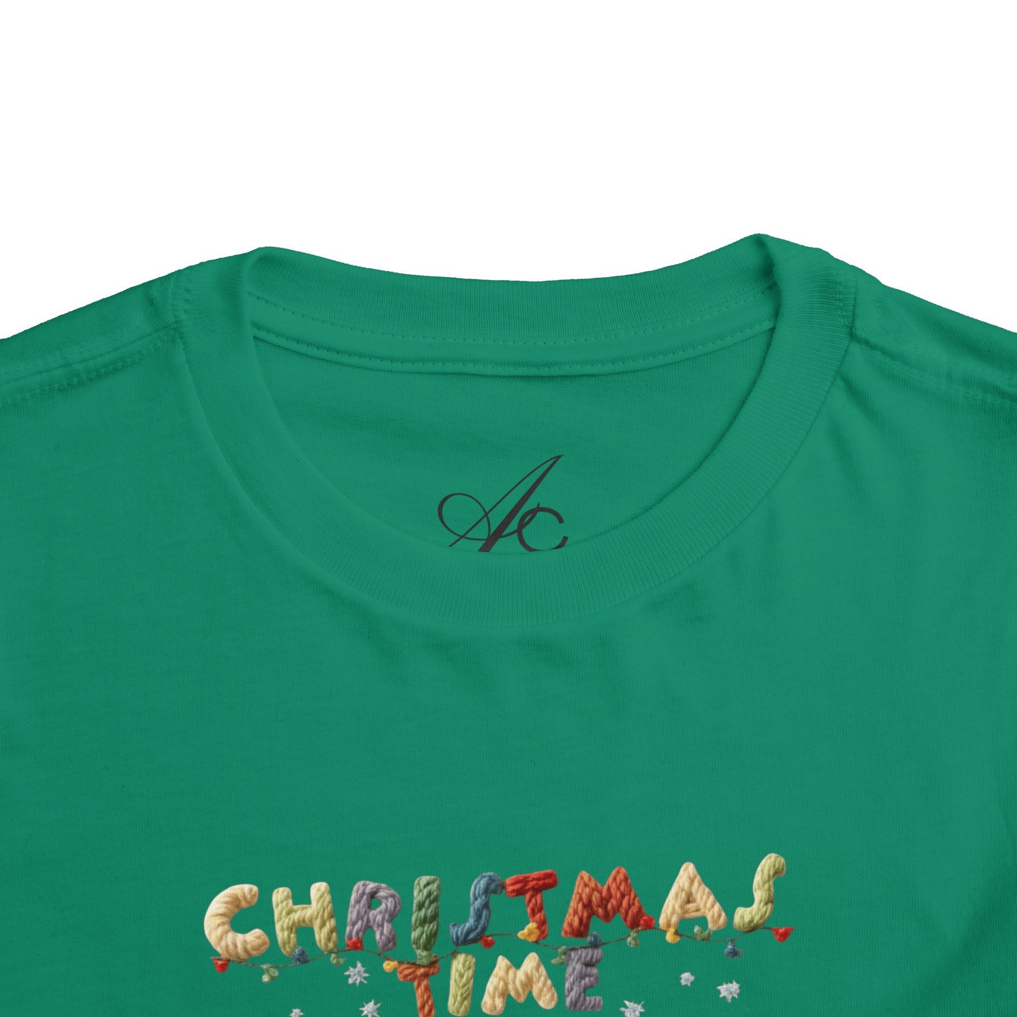 Christmas Time Toddler Tee  Cute Holiday Toy & Santa Print