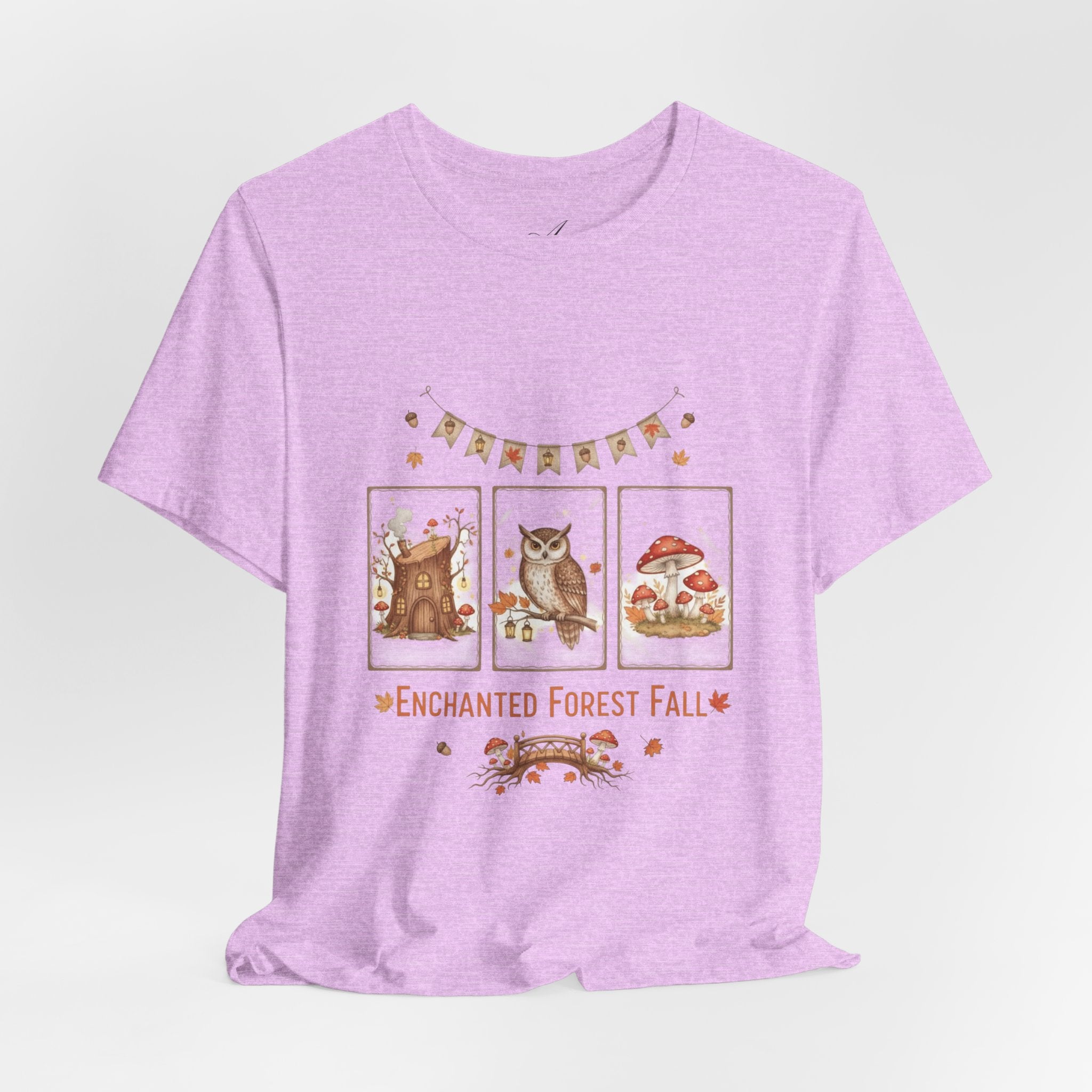 Enchanted Forest Fall Tee, Cute Owl Shirt, Autumn Graphic Tee, Nature Lover Gift, Cozy Fall Apparel, Wildlife T-Shirt, Unisex Fall Top