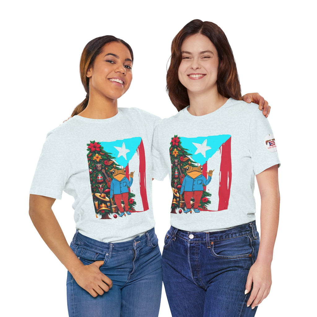Puerto Rico Holiday T-Shirt  Coquí by Christmas Tree Graphic Puerto Rico’s Navidades