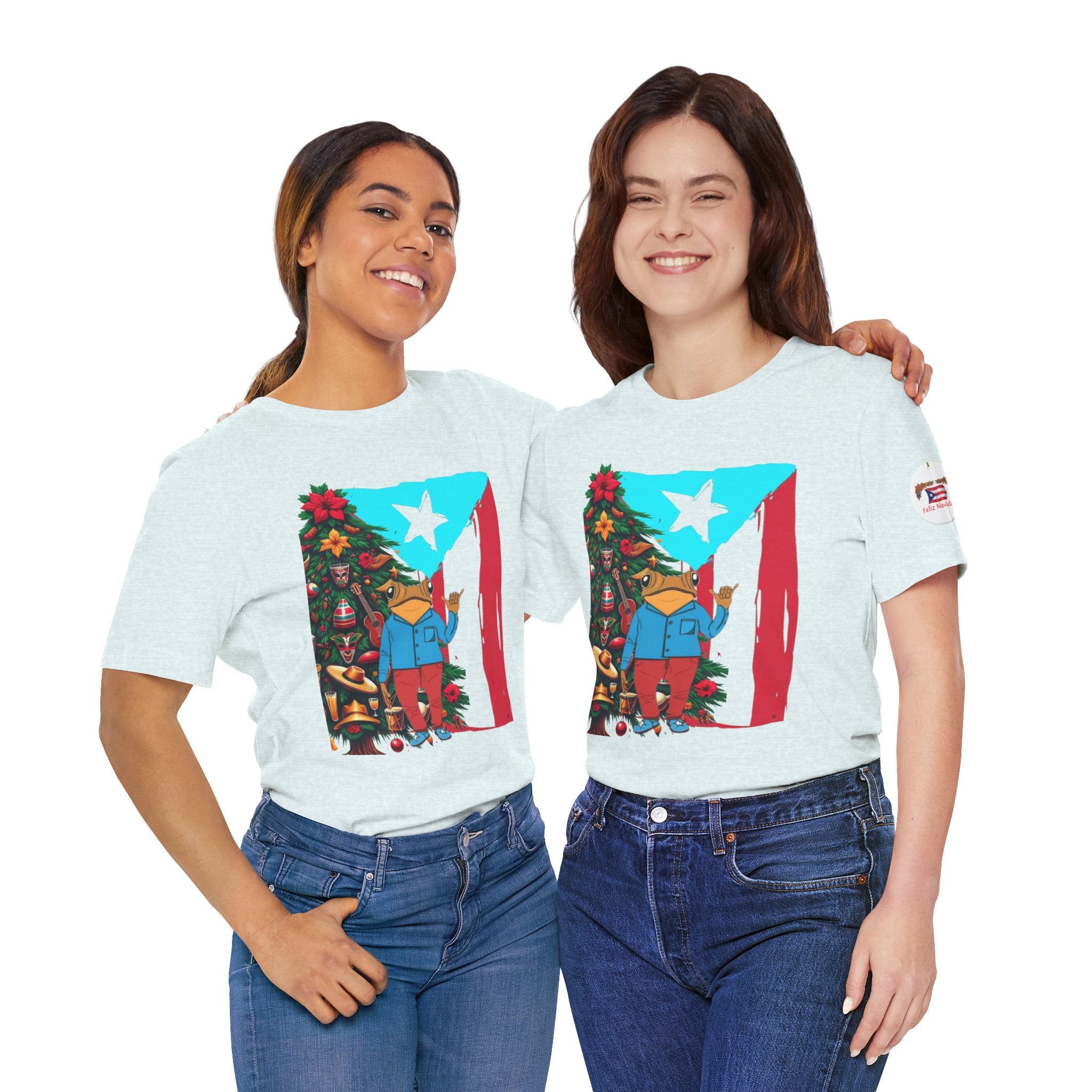 Puerto Rico Holiday T-Shirt  Coquí by Christmas Tree Graphic Puerto Rico’s Navidades