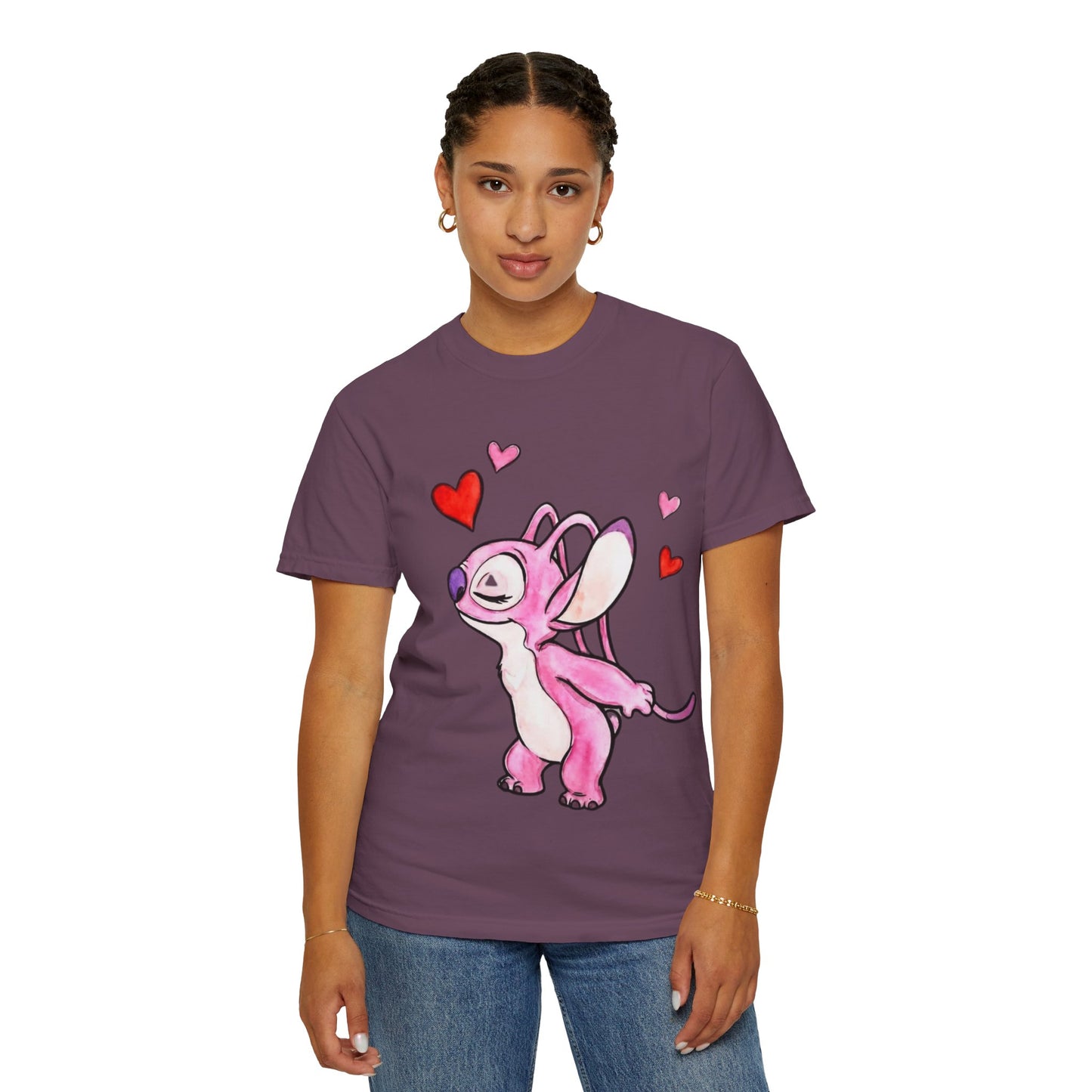 T-Shirt — Cute Pink Cartoon Creature with Hearts | Valentine’s Gift Tee