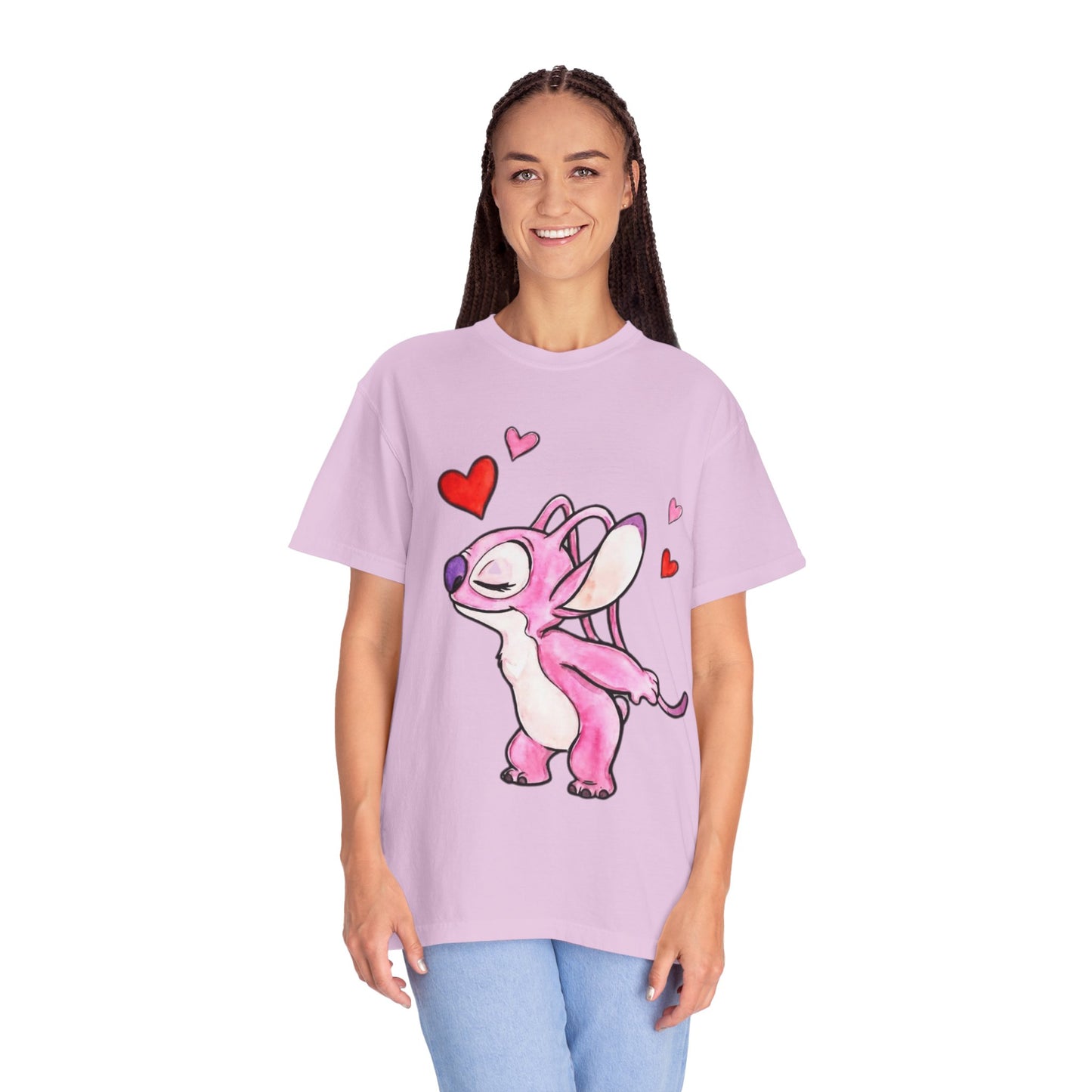 T-Shirt — Cute Pink Cartoon Creature with Hearts | Valentine’s Gift Tee