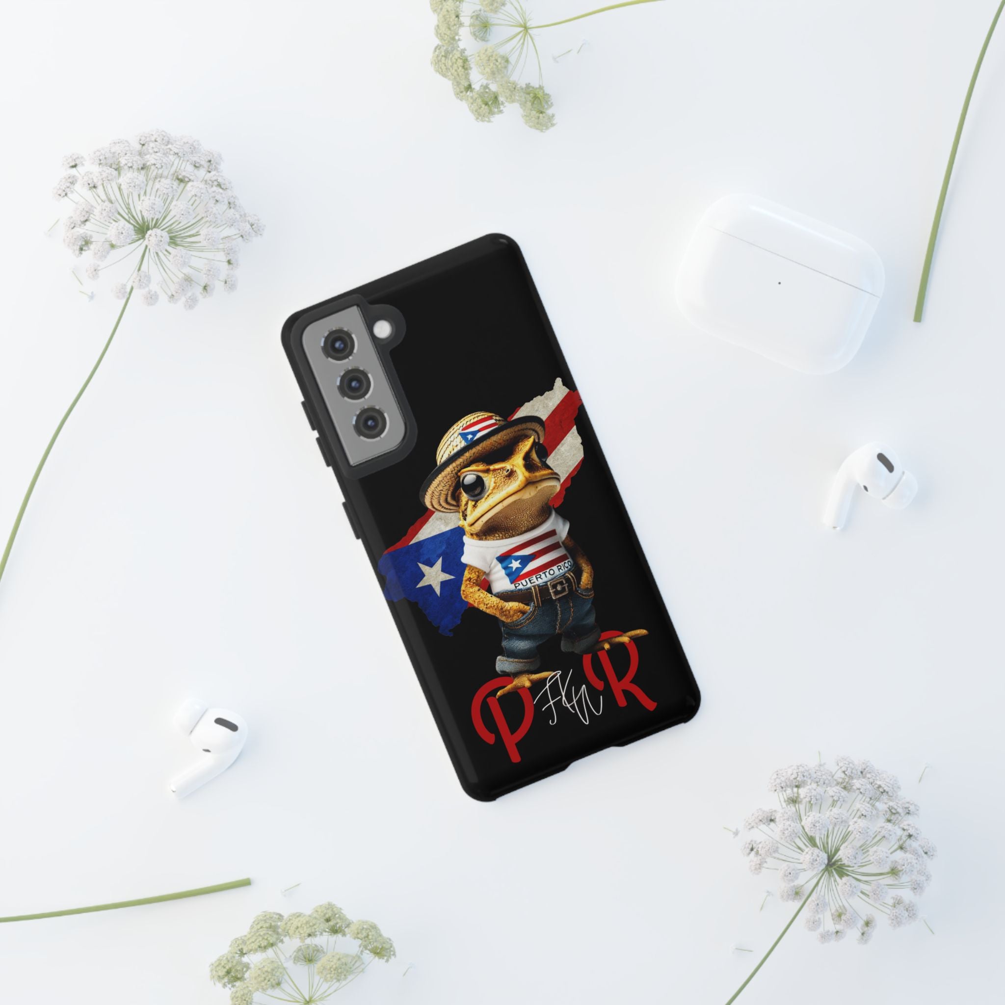 Puerto Rican Frog Tough Phone Case  Puerto Rico Flag Patriotic Protective Case