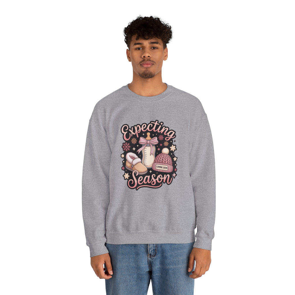 Expecting Season Sweatshirt  Cute Pregnancy Announcement Pullover Cartoon Christmas T-shirts and Sweaters