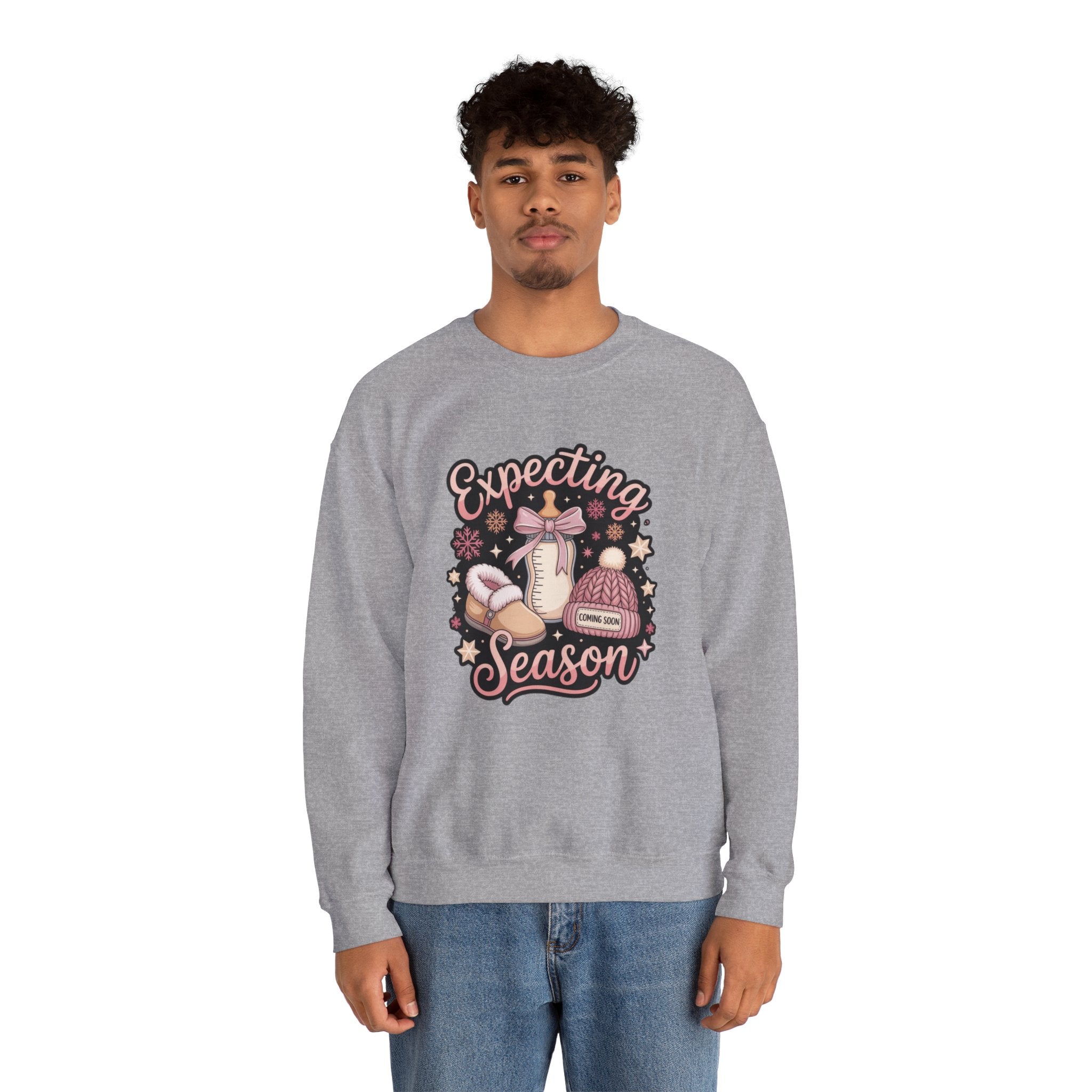 Expecting Season Sweatshirt  Cute Pregnancy Announcement Pullover Cartoon Christmas T-shirts and Sweaters