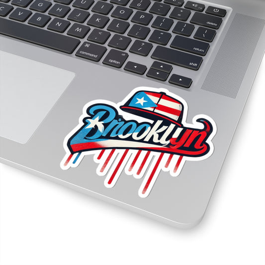 Brooklyn Kiss-Cut Stickers, Puerto Rican Pride, Laptop Decor, NYC Stickers, Urban Art, Car Stickers, Celebration of Culture