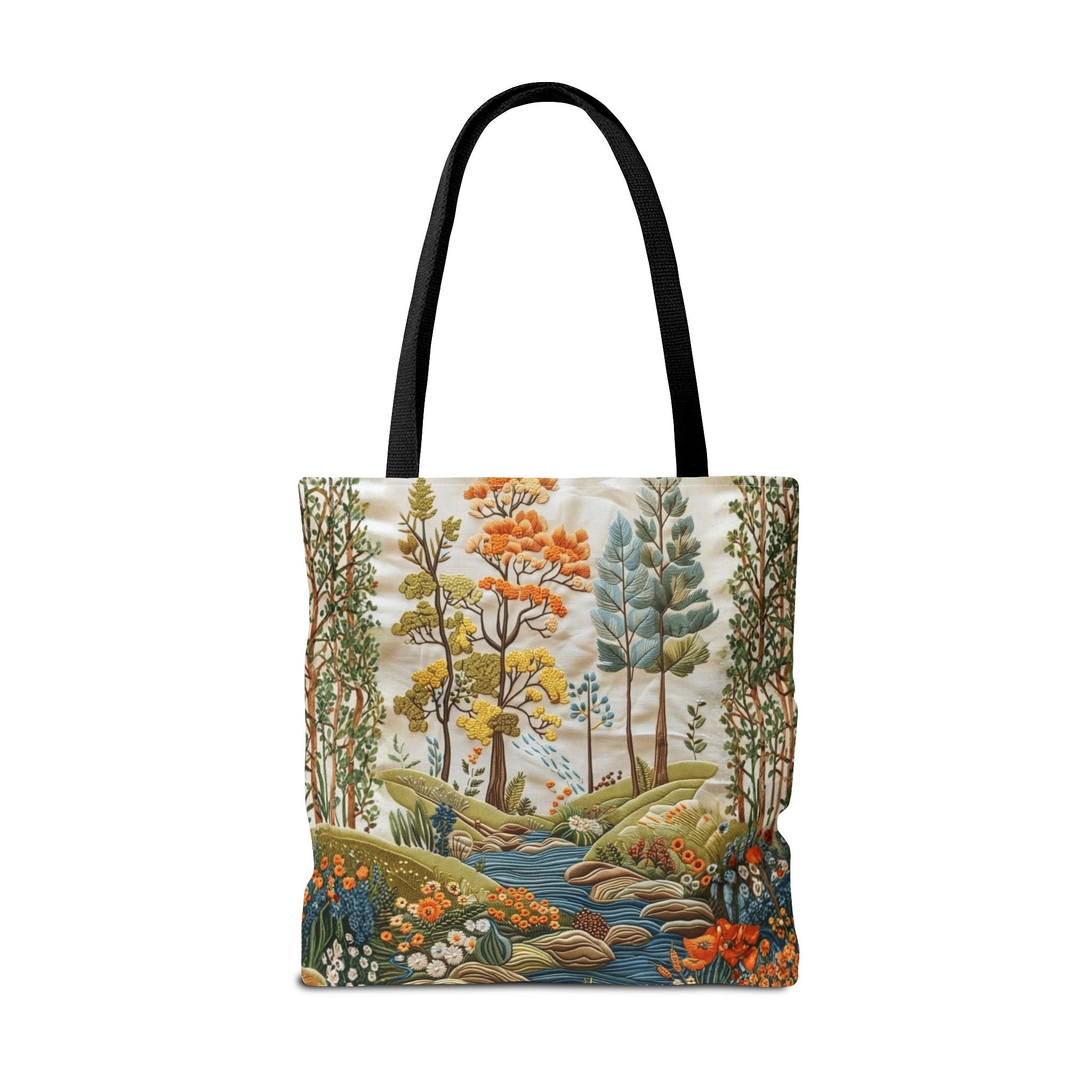 Scenic Meadow Tote Crochet-Decorated Tote Bags