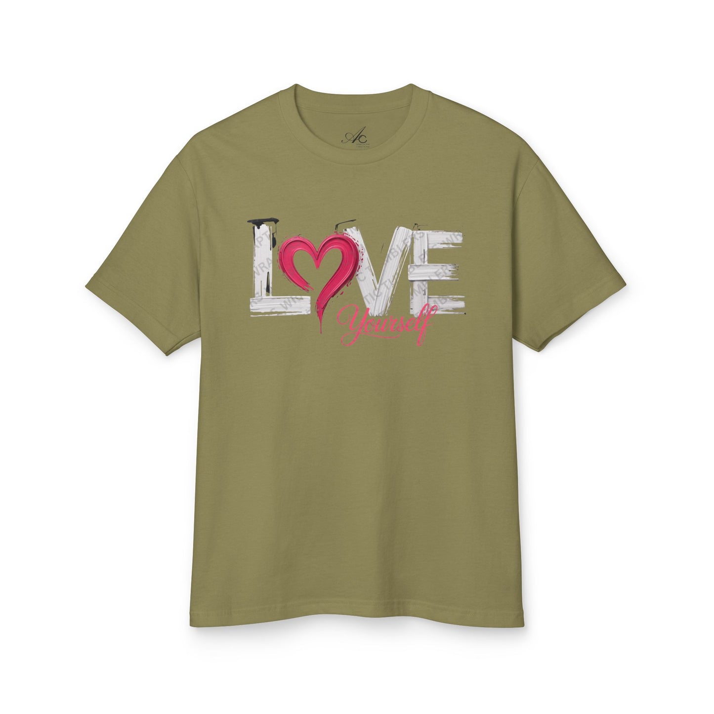 Love Yourself Graphic Tee  Heart Typography Self-Love Shirt