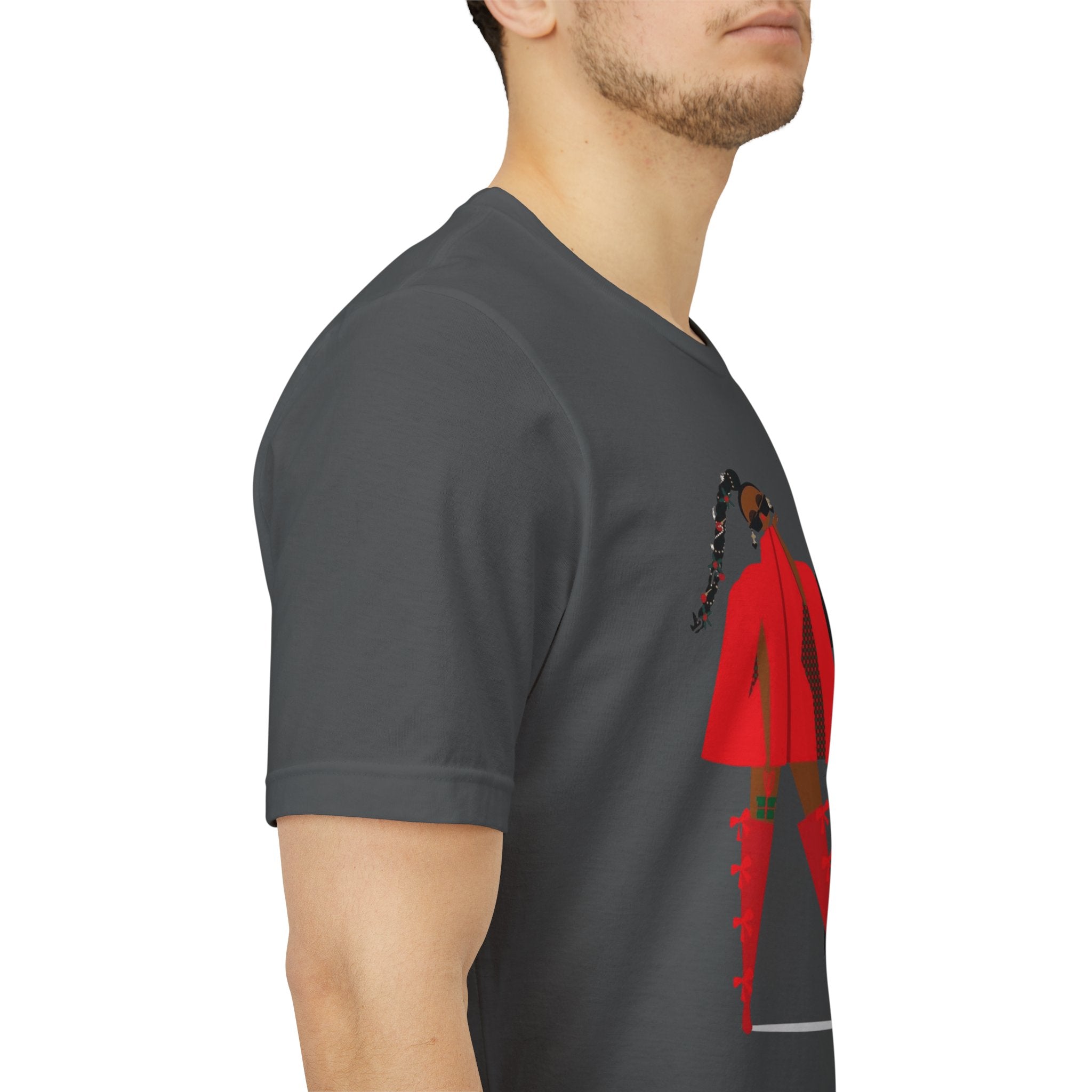 December Fashion Tee  Red Coat Model Graphic Shirt