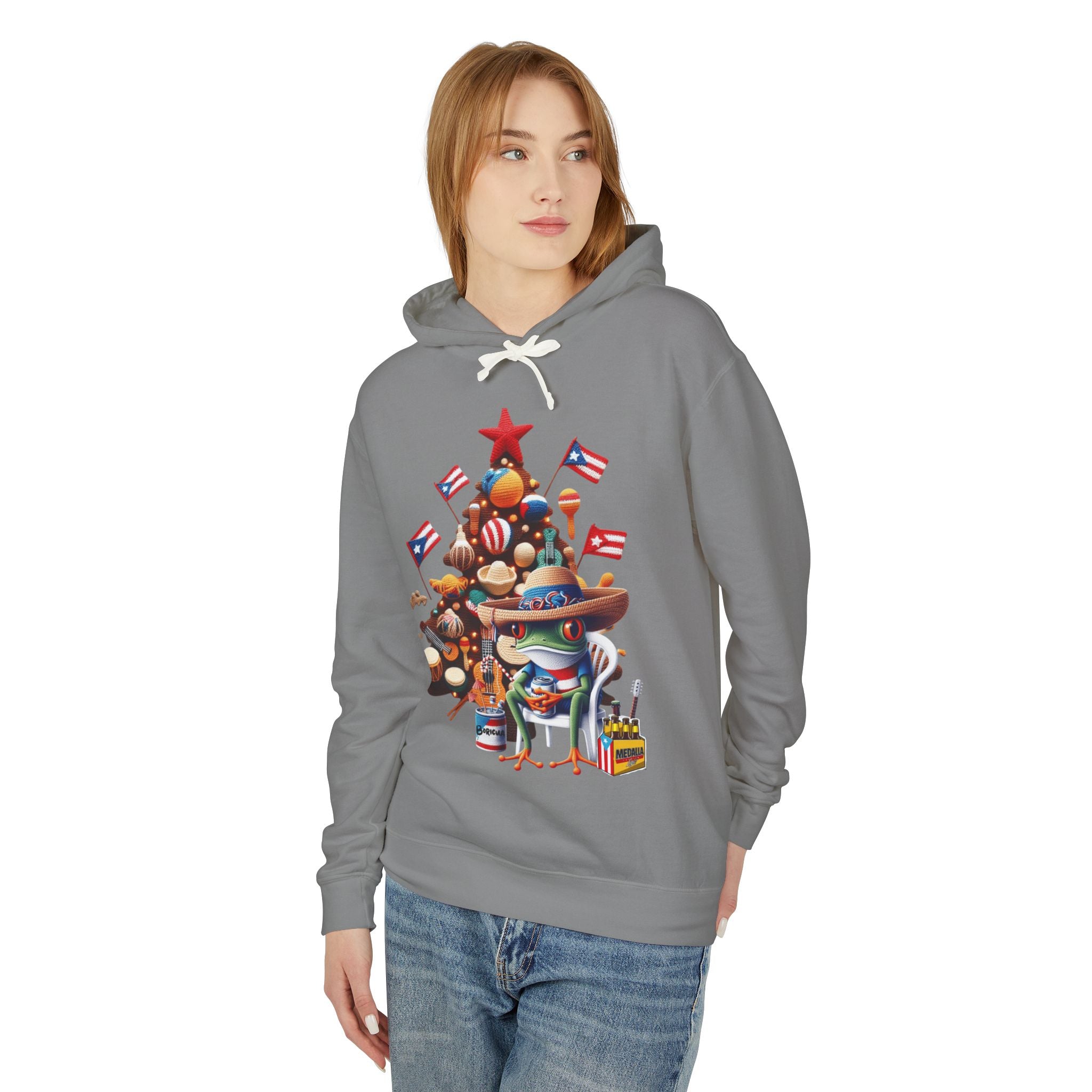 Puerto Rico Navidades Holiday Fiesta Hoodie — Puerto Rican Christmas Tree Graphic Sweatshirt