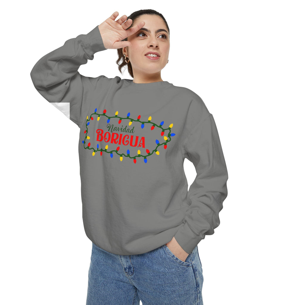 Navidad Boricua Sweatshirt — Puerto Rican Holiday Sweater with Christmas Lights