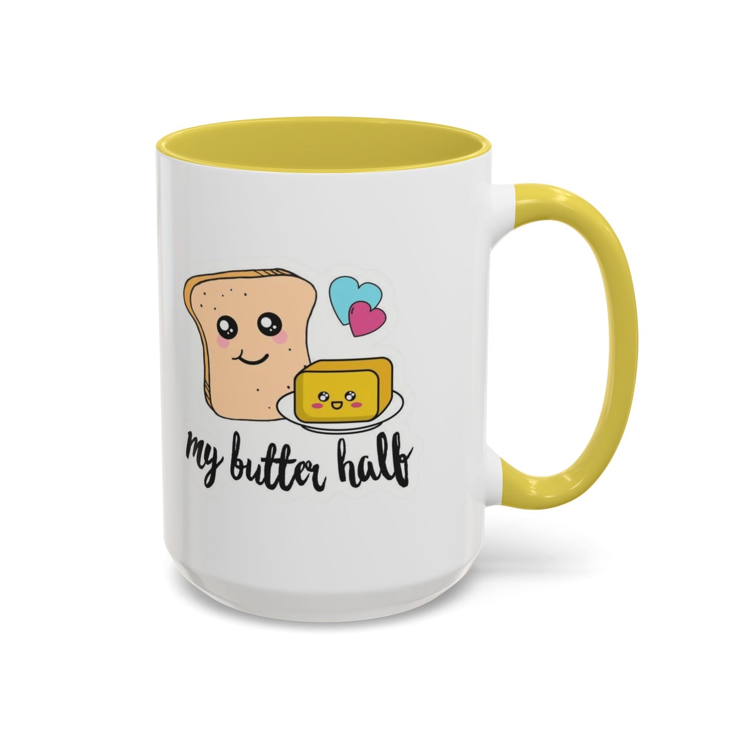 Motivational & Funny Quote Mugs Uplifting Coffee Cup Gifts Cute Foodie Relationship Mug My Butter Half Design, Colorful 11oz & 15oz