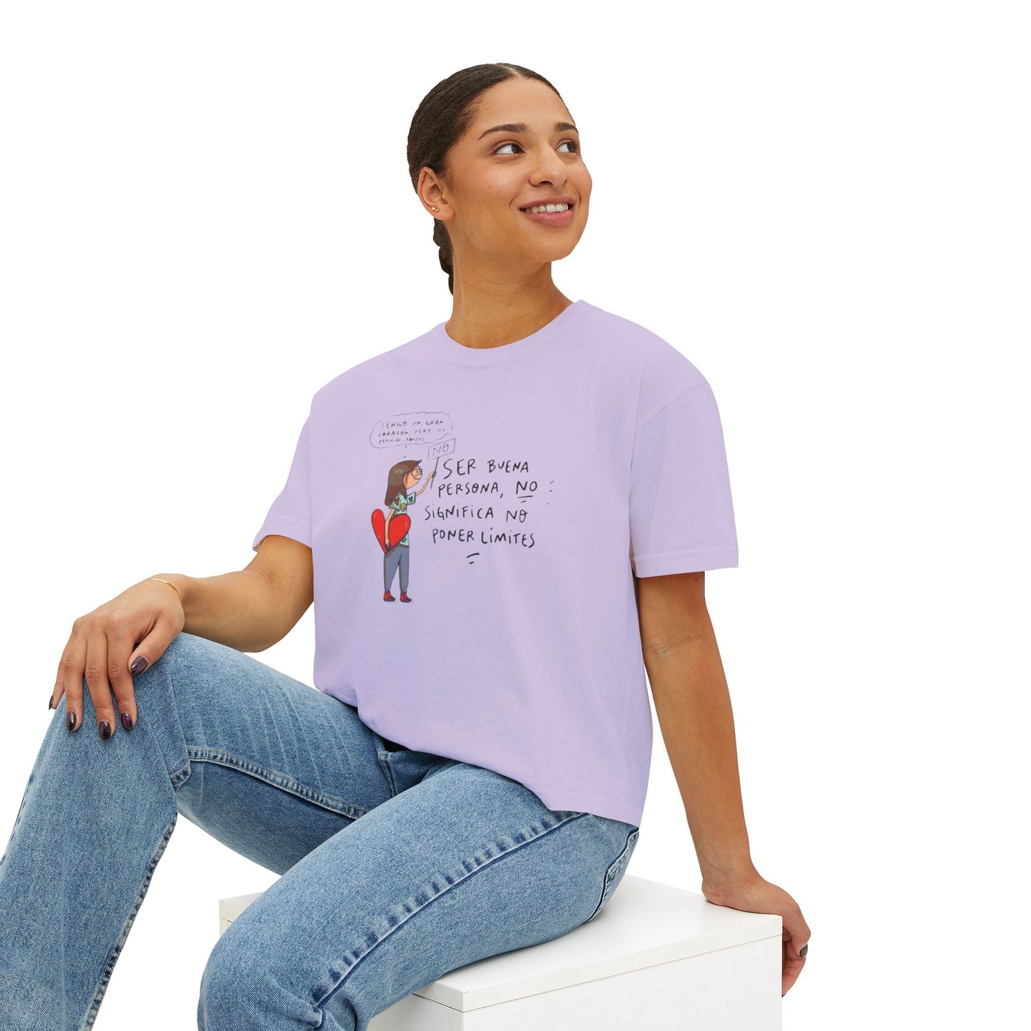 Let your outfit reflect your inner peace. Heartfelt Inspirational Women's Boxy Tee, Casual T-Shirt, Gift for Her, Empowering Top, Everyday Wear, Self-Love Vibes