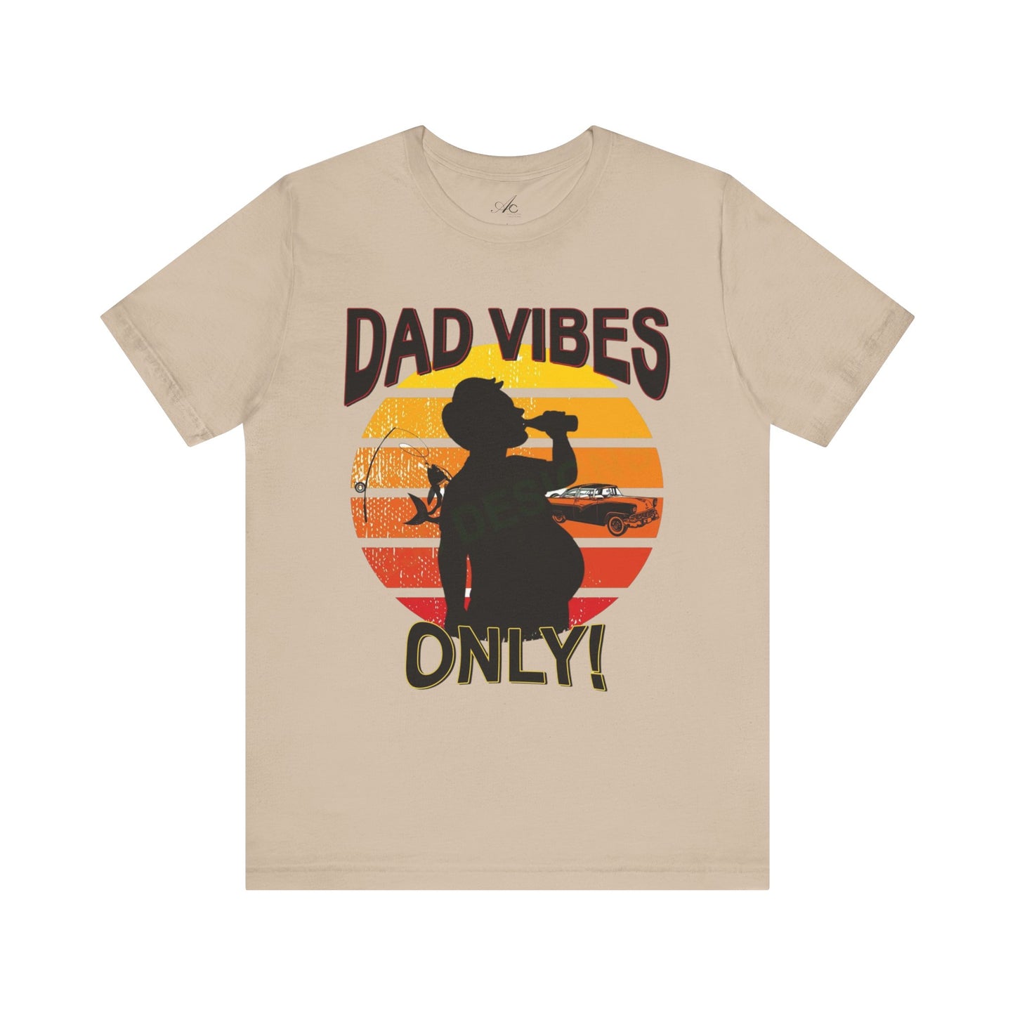 Dad Vibes Only Unisex Tee, Fun Casual T-Shirt for Dads, Perfect Gift for Father's Day, Summer Barbecue, Weekend Outing