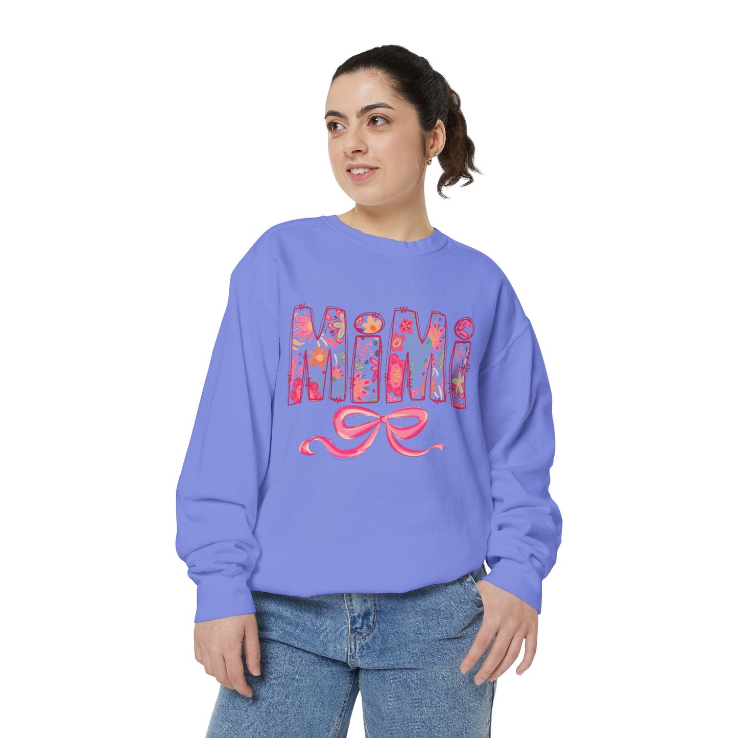 Mama Floral Sweatshirt  Pink Floral 'MAMA' Design with Bow