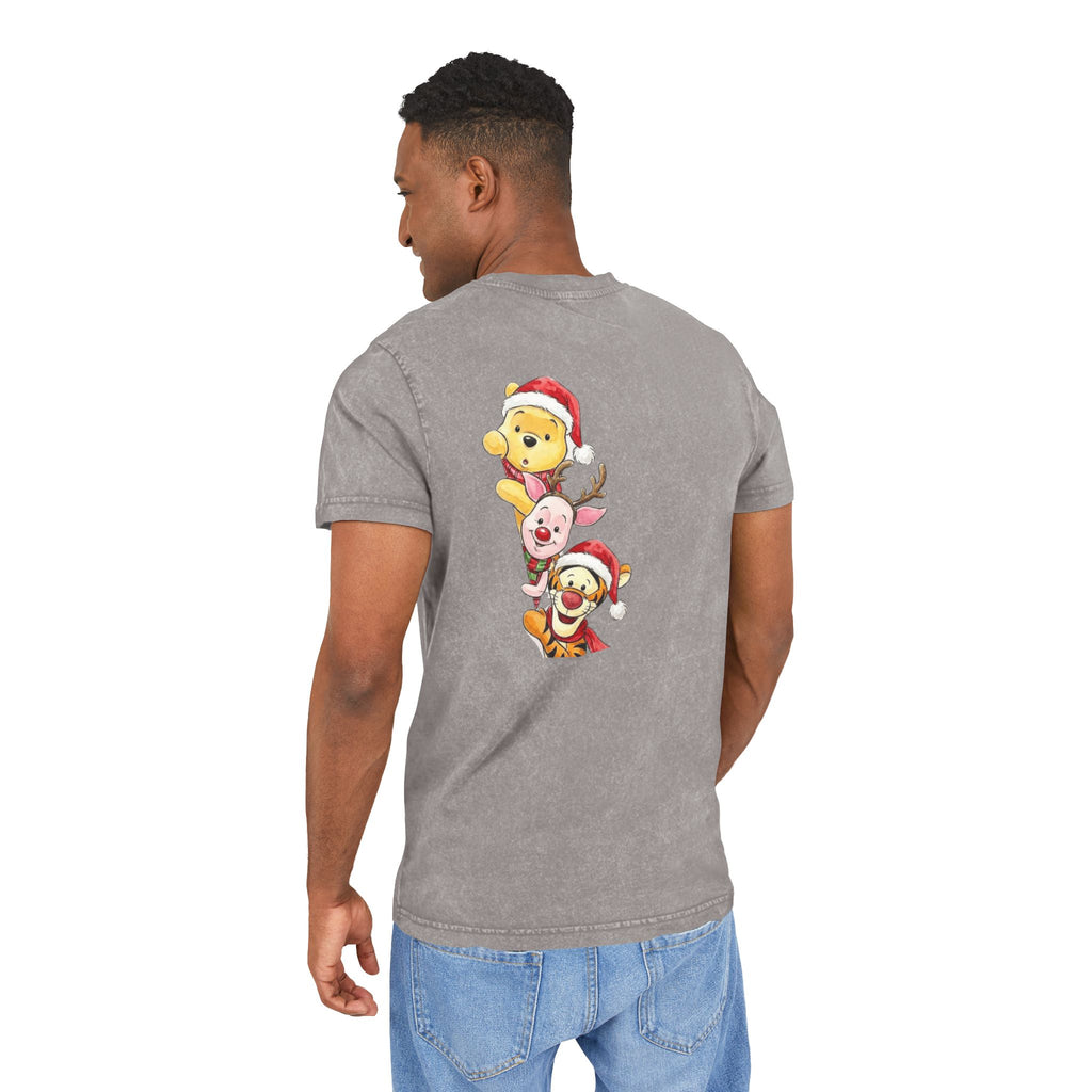 Christmas Character Stack Acid-Wash  Tee Cartoon Christmas T-shirts and Sweaters,