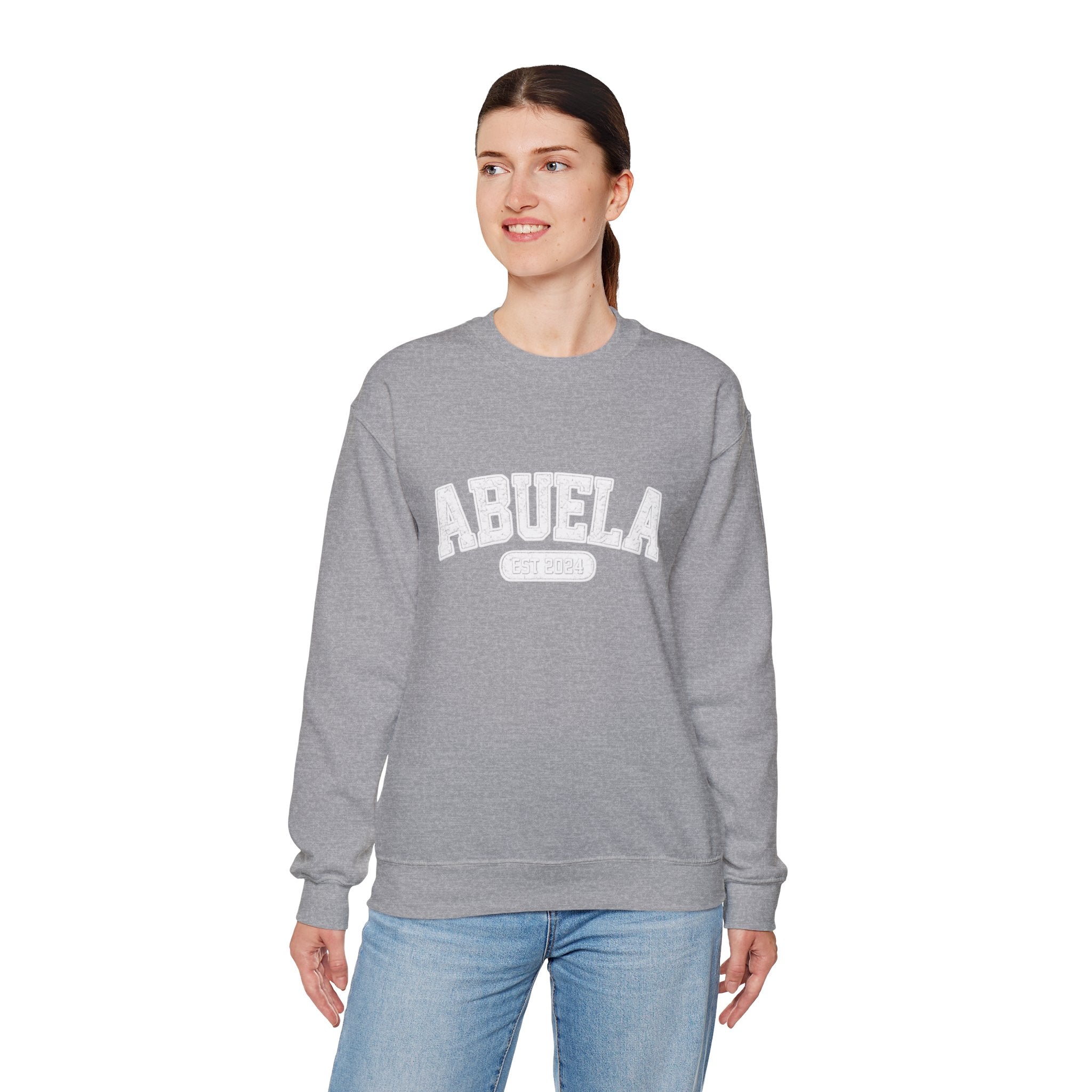 Abuela Varsity Crewneck Sweatshirt Cozy Grandma Gift Minimal Everyday Family Love Apparel