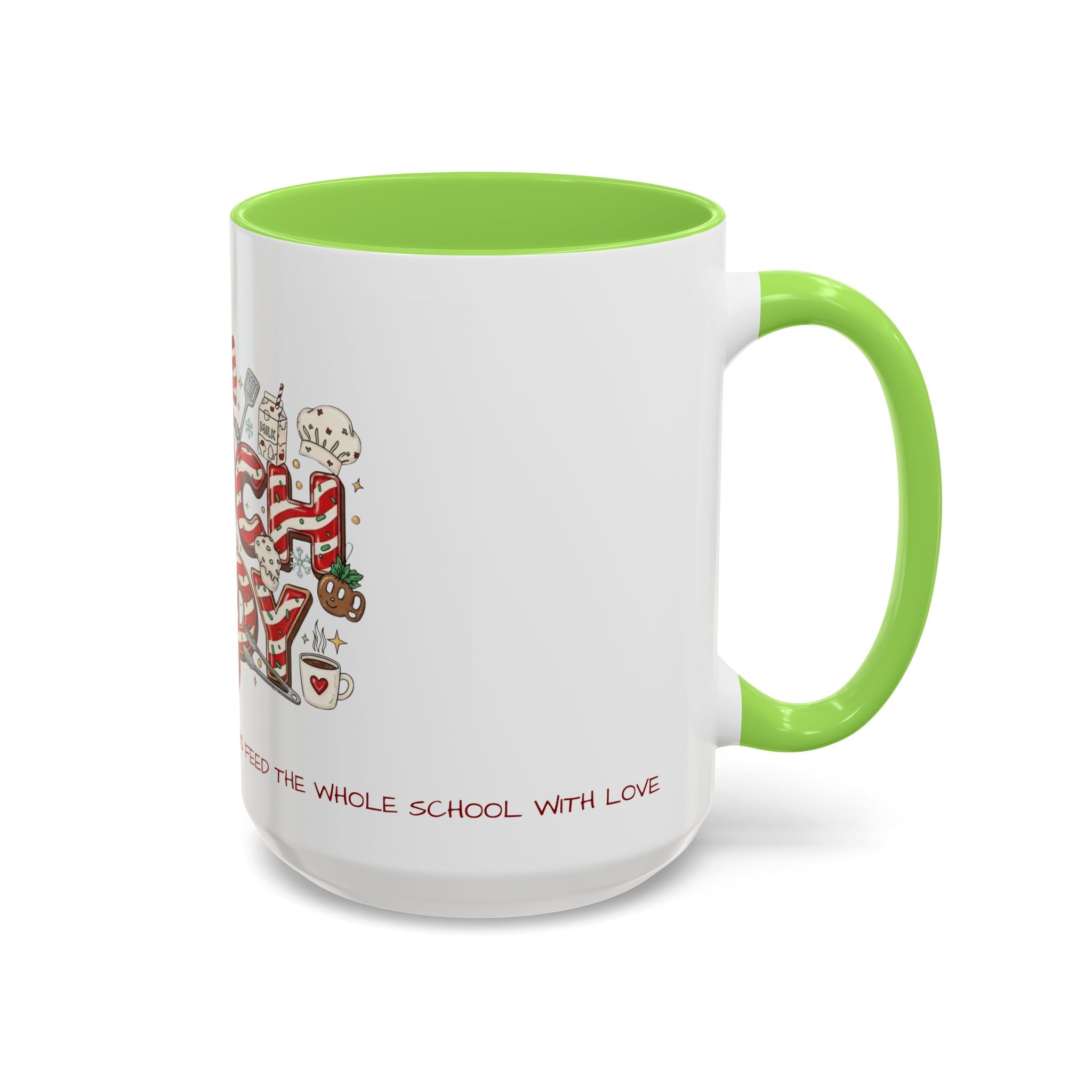 Lunch Lady Mug "Cafeteria Hero Who Feeds the Whole School With Love" | 11oz/15oz Gift  School Staff Christmas Mug Collection