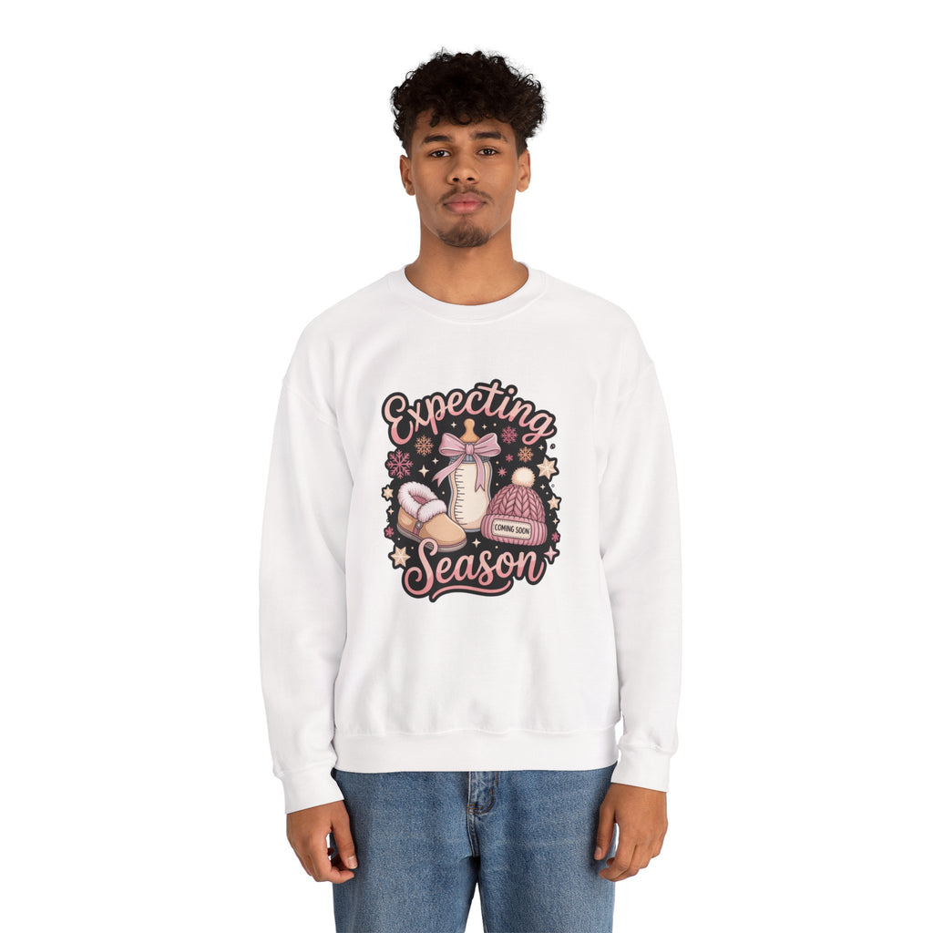 Expecting Season Sweatshirt  Cute Pregnancy Announcement Pullover Cartoon Christmas T-shirts and Sweaters