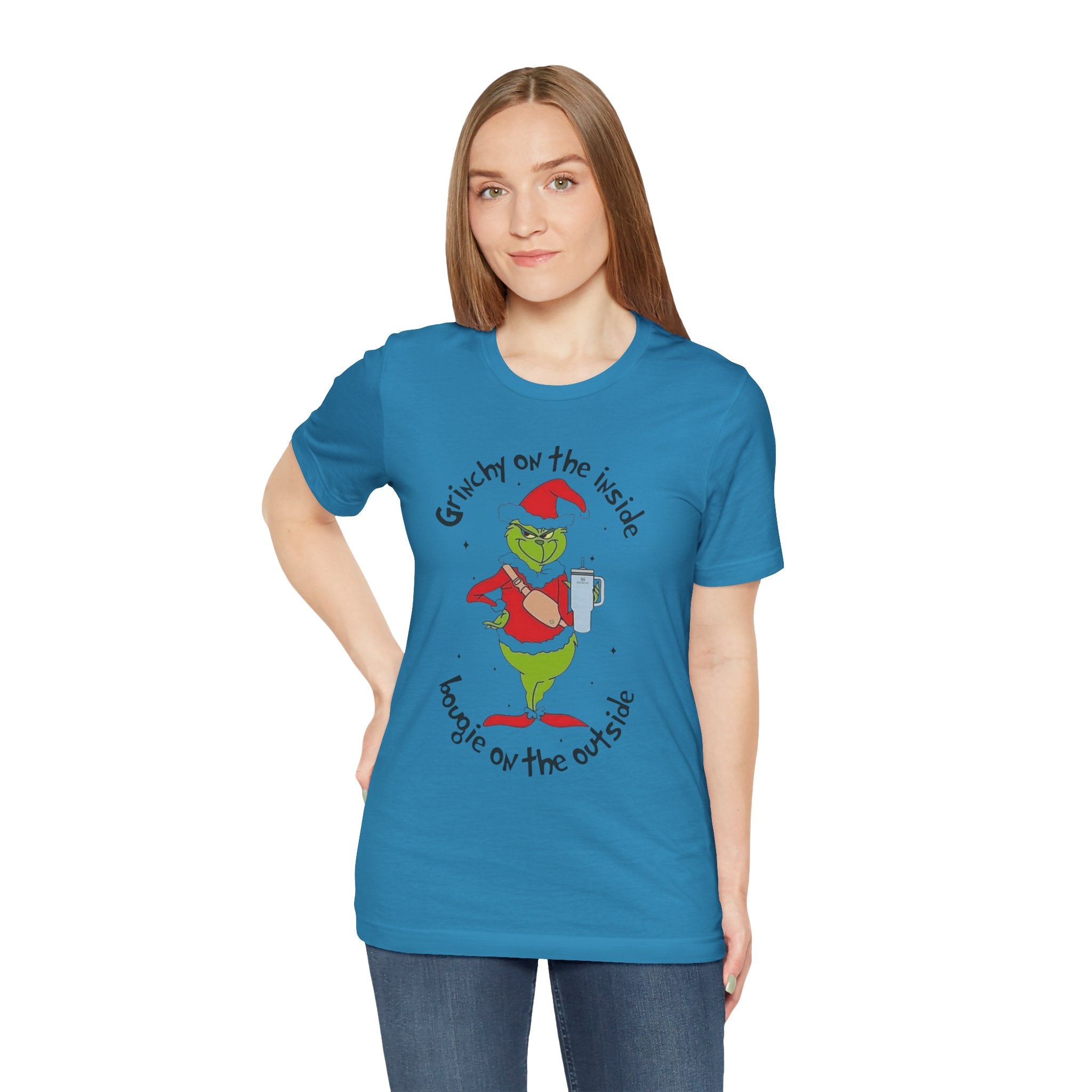 Grinch-Inspired Holiday Tee: 'Grinchy on the Inside, Boogie on the Outside'