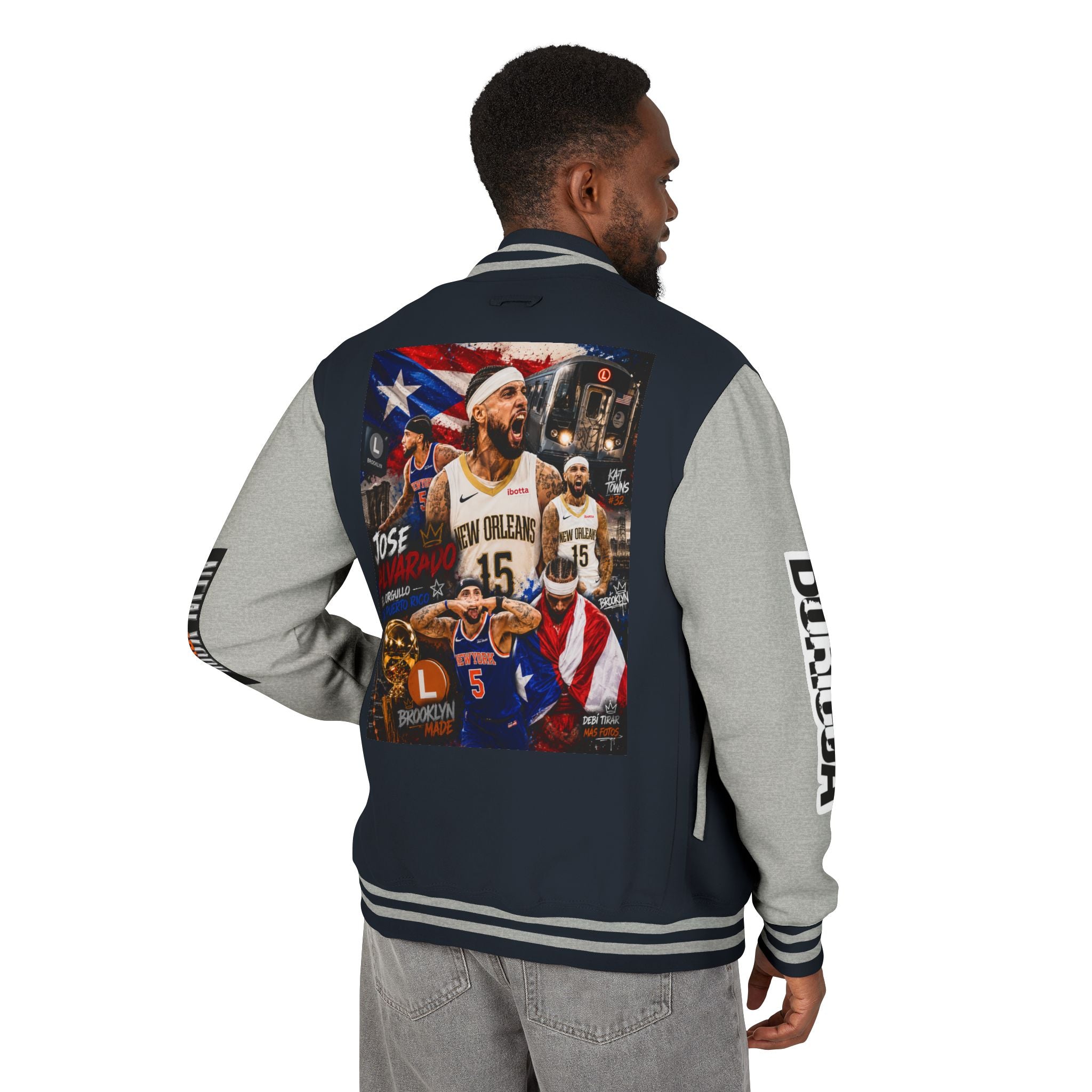 Basketball-Inspired Letterman Jacket — Men's Retro Varsity Sports Jacket Jose AlvarTribute Varsity Jacket