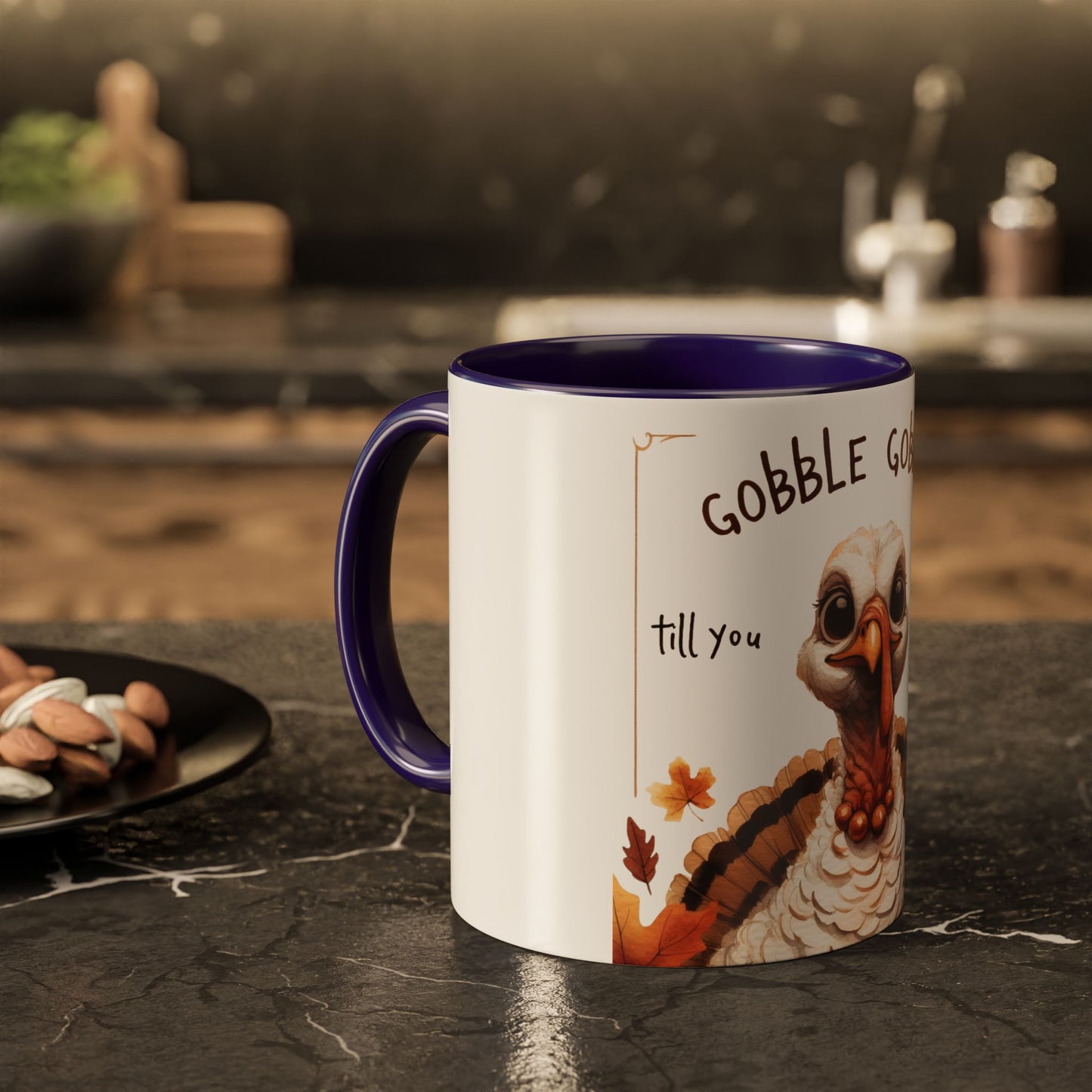 Mix cozy, aesthetic, and autumn-inspired sayings 🍁 Whimsical Thanksgiving Mug - Gobble Gobble Design