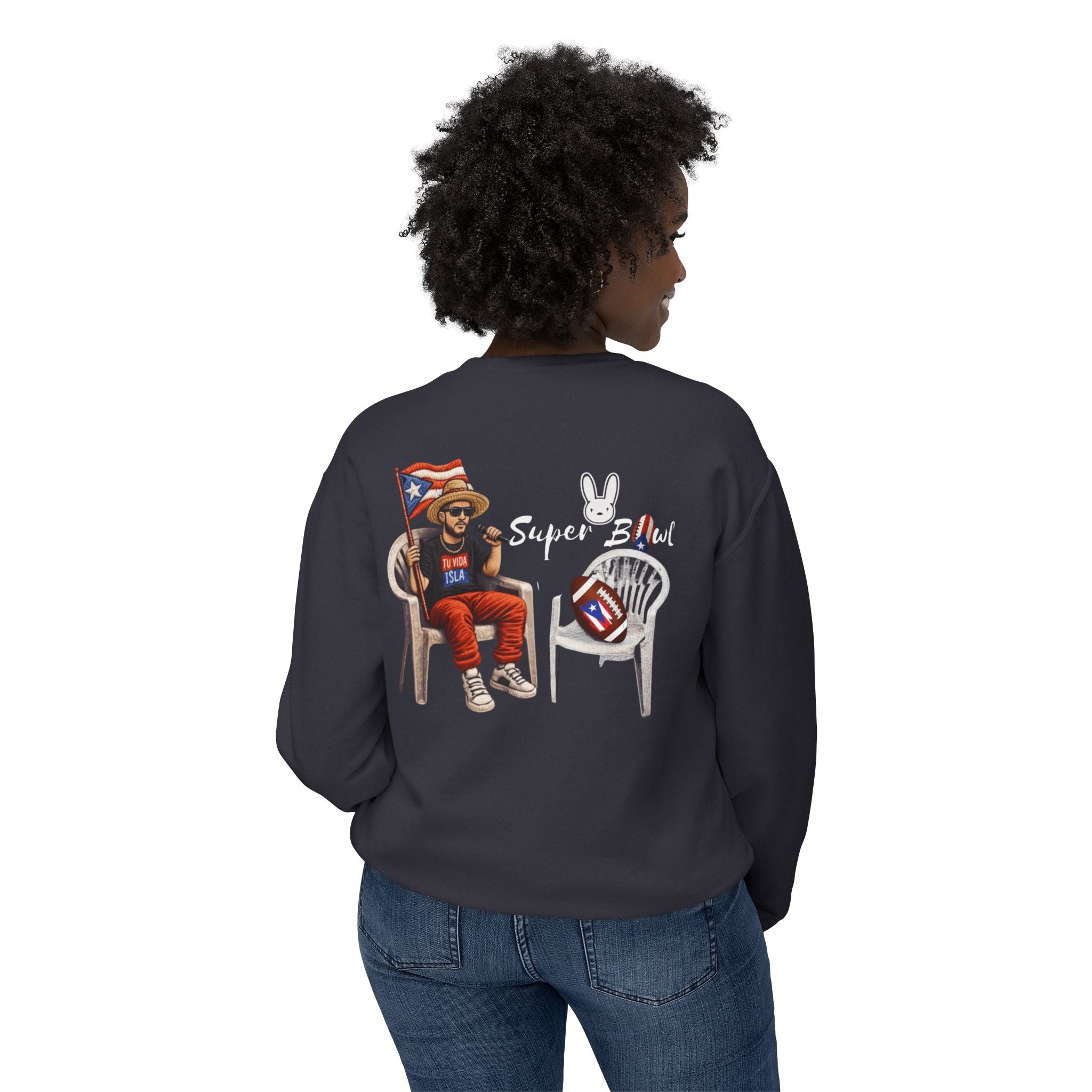 Benito Super Bowl 94 Puerto Rico Shirt Chair Vibes Crewneck Sweatshirt