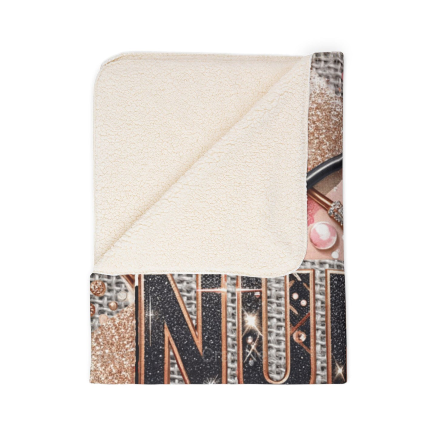 Nurse Fleece Sherpa Blanket — Pink Glam Stethoscope & Roses Cozy Throw